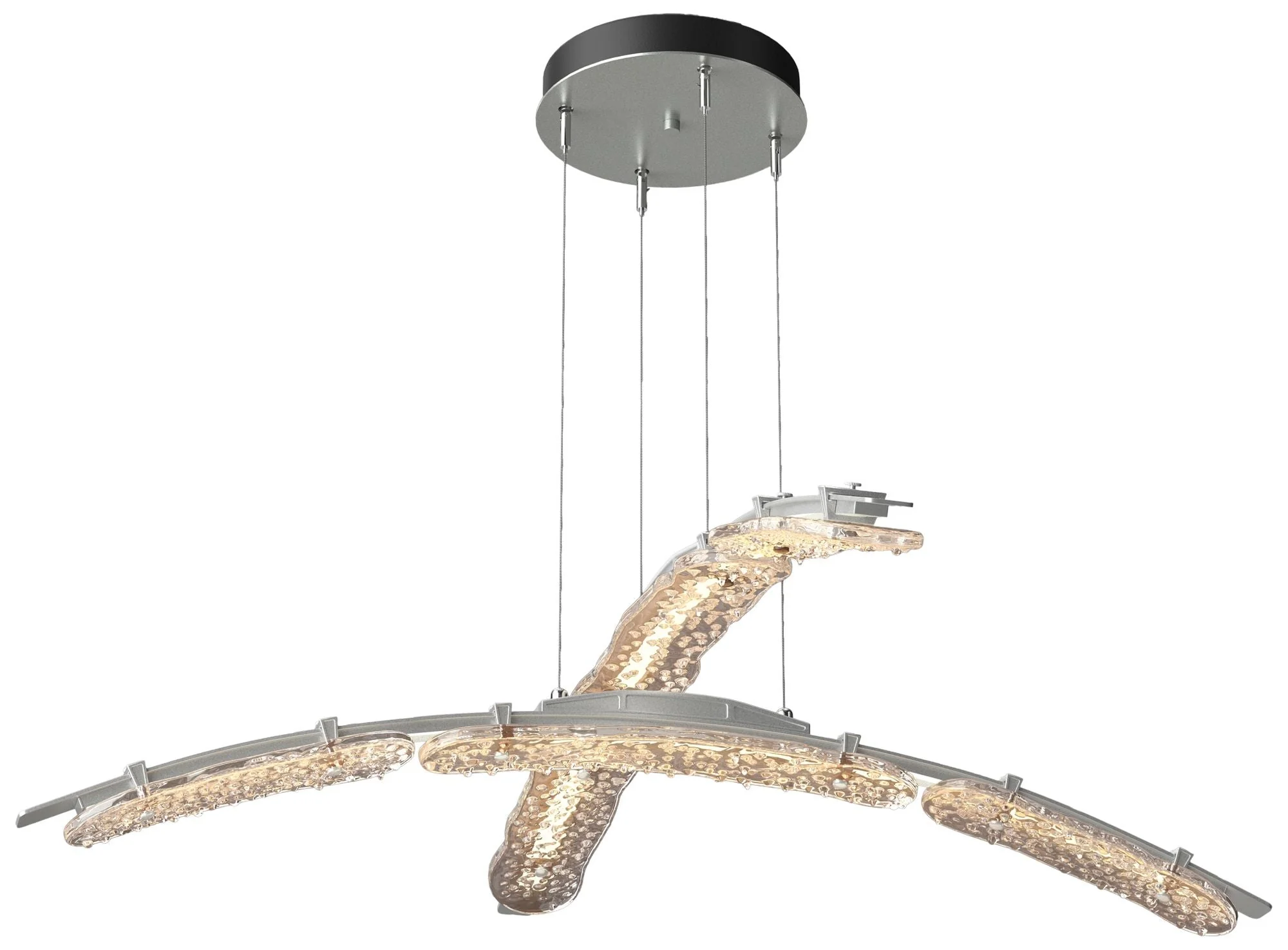 Glissade 43.5"W Platinum Large Standard LED Double Pendant w/ Clear Sh - Image 1