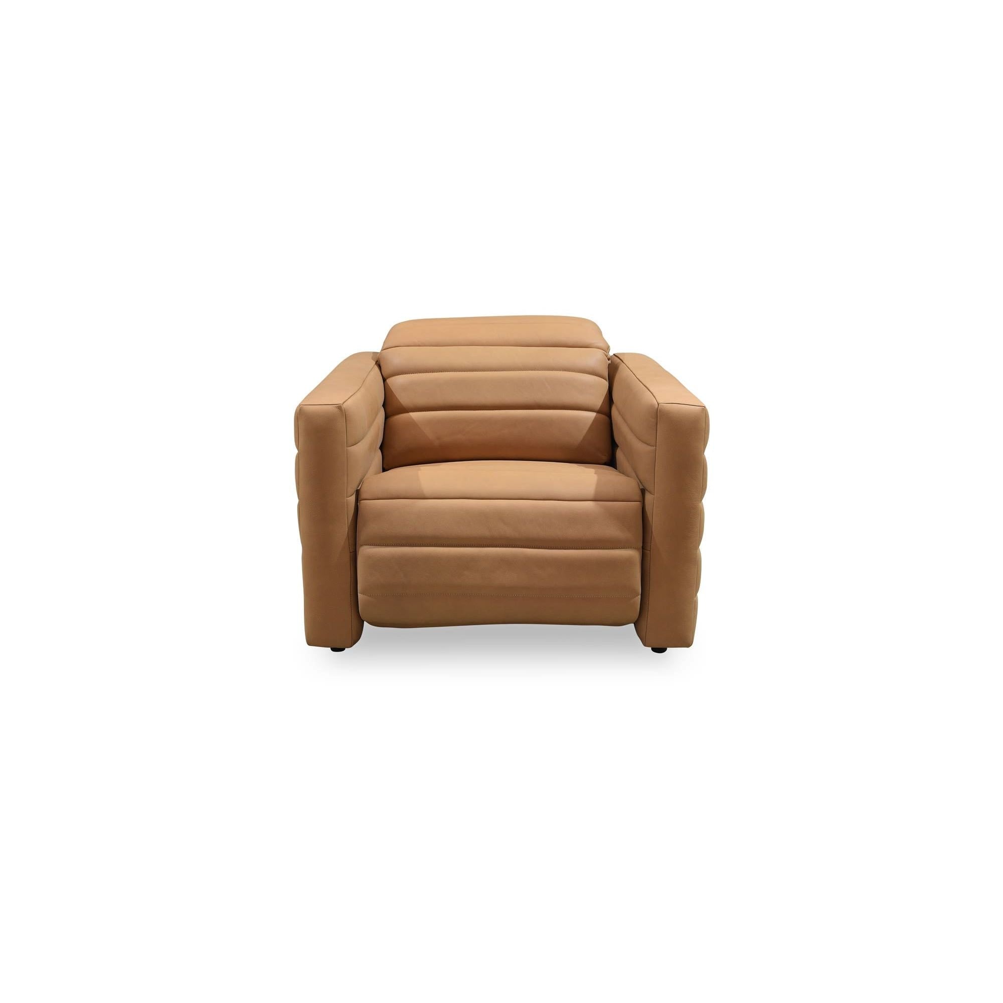 Moe's Home Collection Juno Tan Leather Power Recliner Chair - Image 1