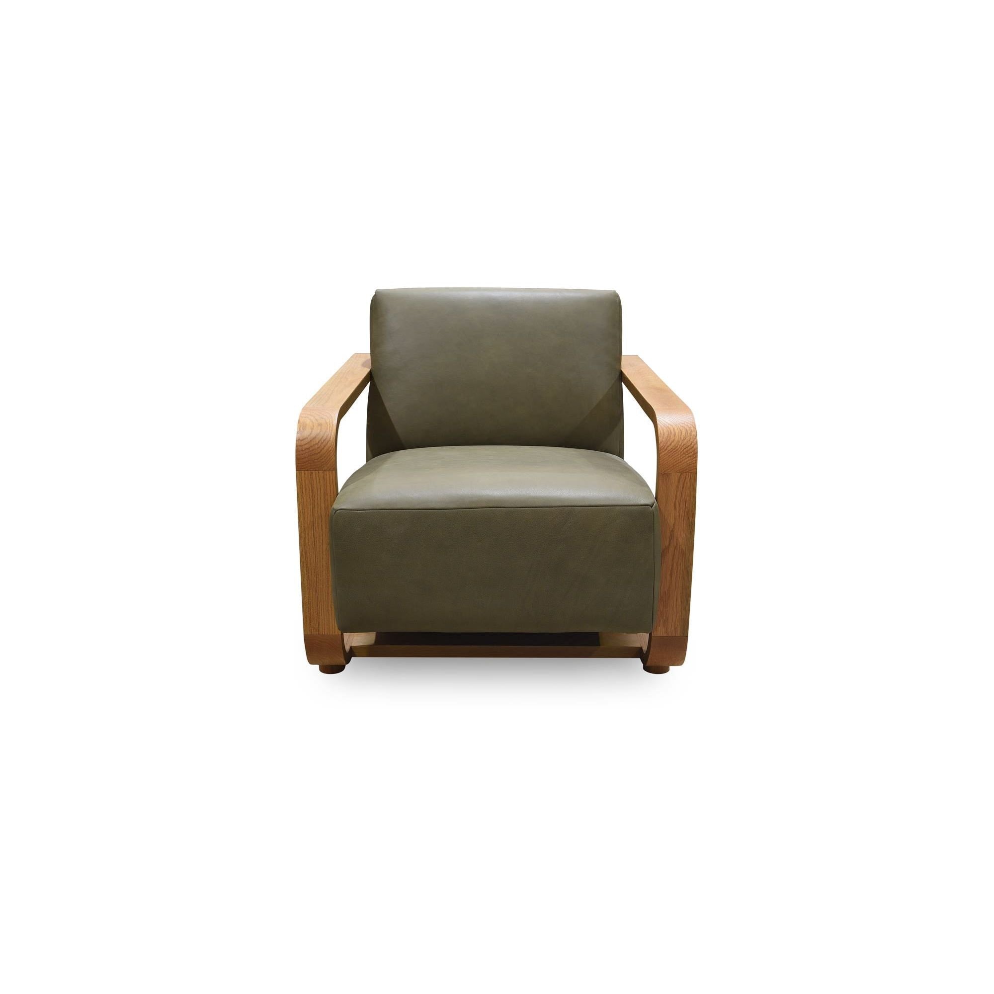 Moe’s Home Collection Eckersley Olive Leather Lounge Chair