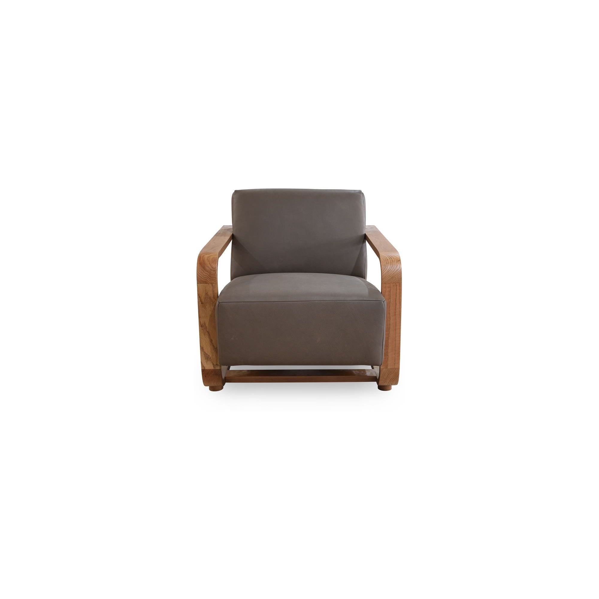 Moe's Home Collection Eckersley Brown Leather Lounge Chair - Image 2