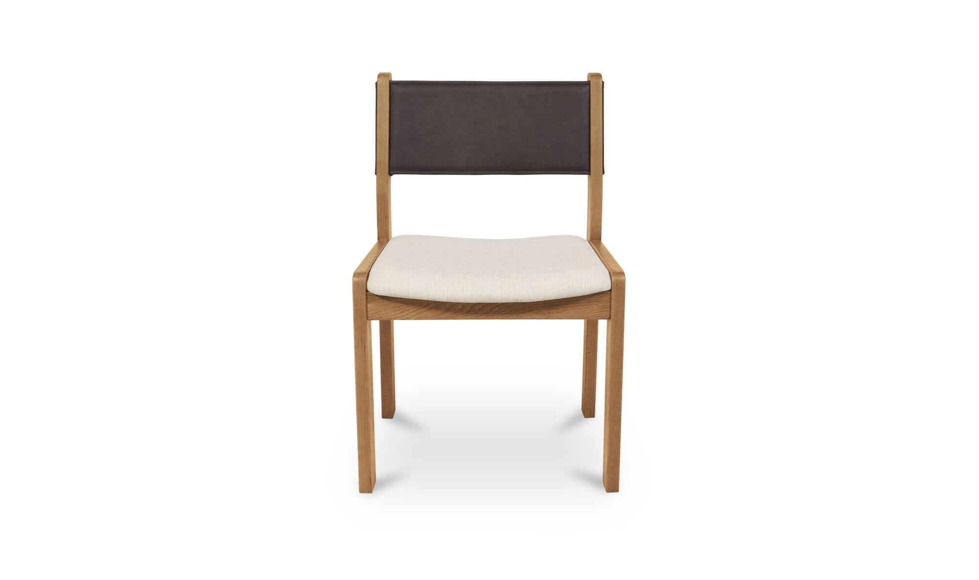 Moe's Home Carol Dining Chair Deep Brown Leather Set of Two - Image 3
