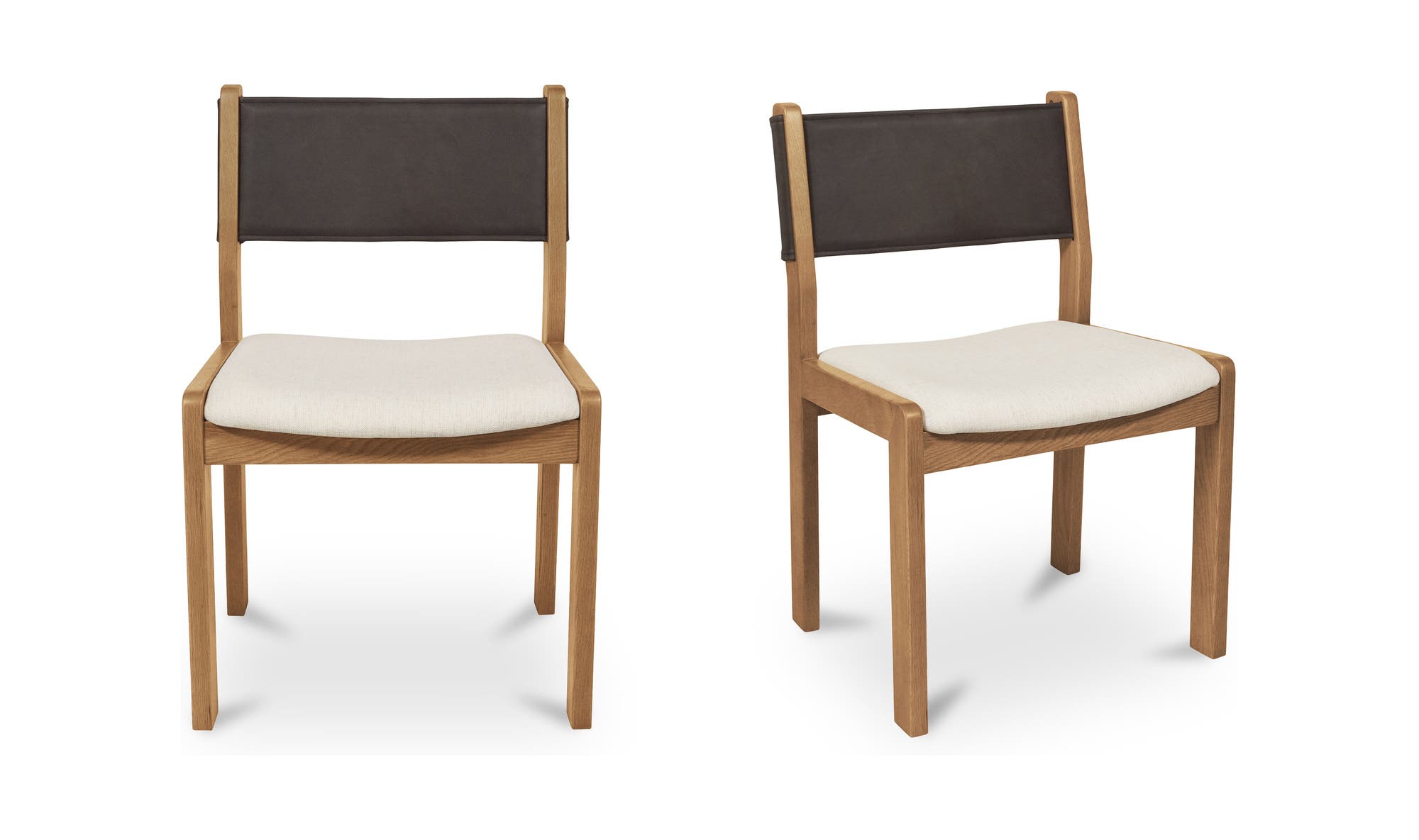 Moe's Home Carol Dining Chair Deep Brown Leather Set of Two - Image 1