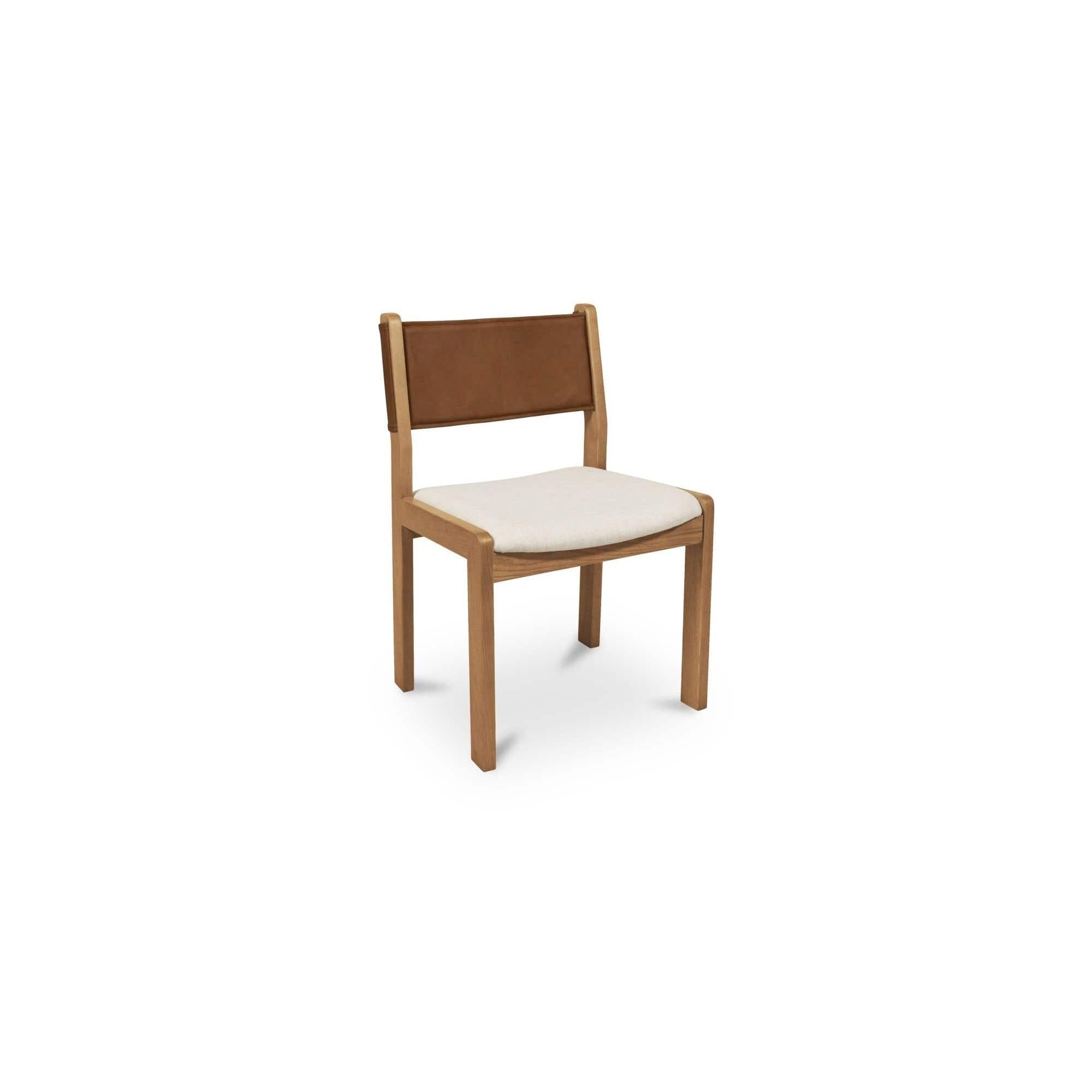 Moe's Home Carol Dining Chair Tan Leather Set of Two - Image 3