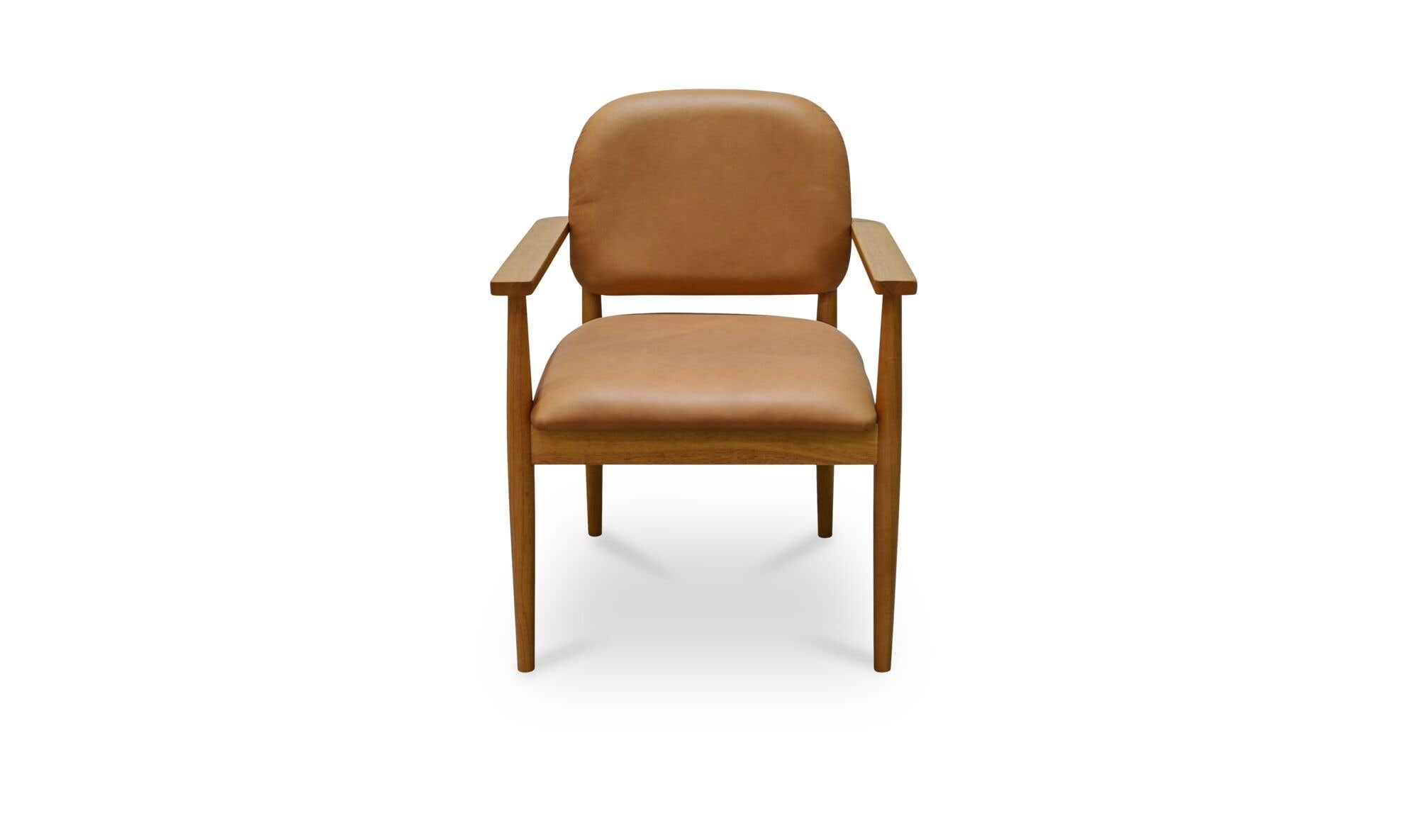 Moe's Home Norrie Dining Chair Brown Leather - Image 1
