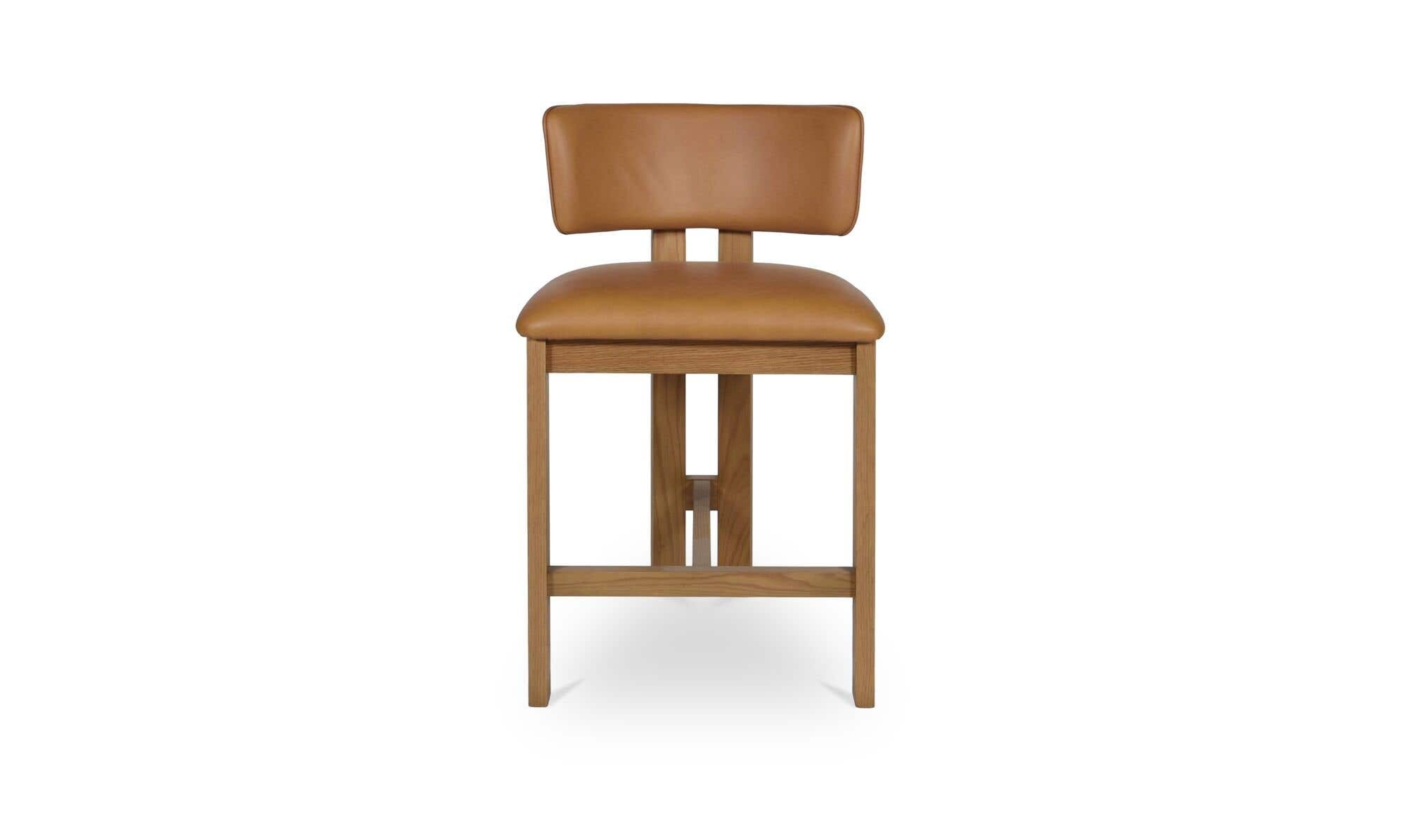 Moe's Home Morel Counter Stool Brown Leather - Image 1
