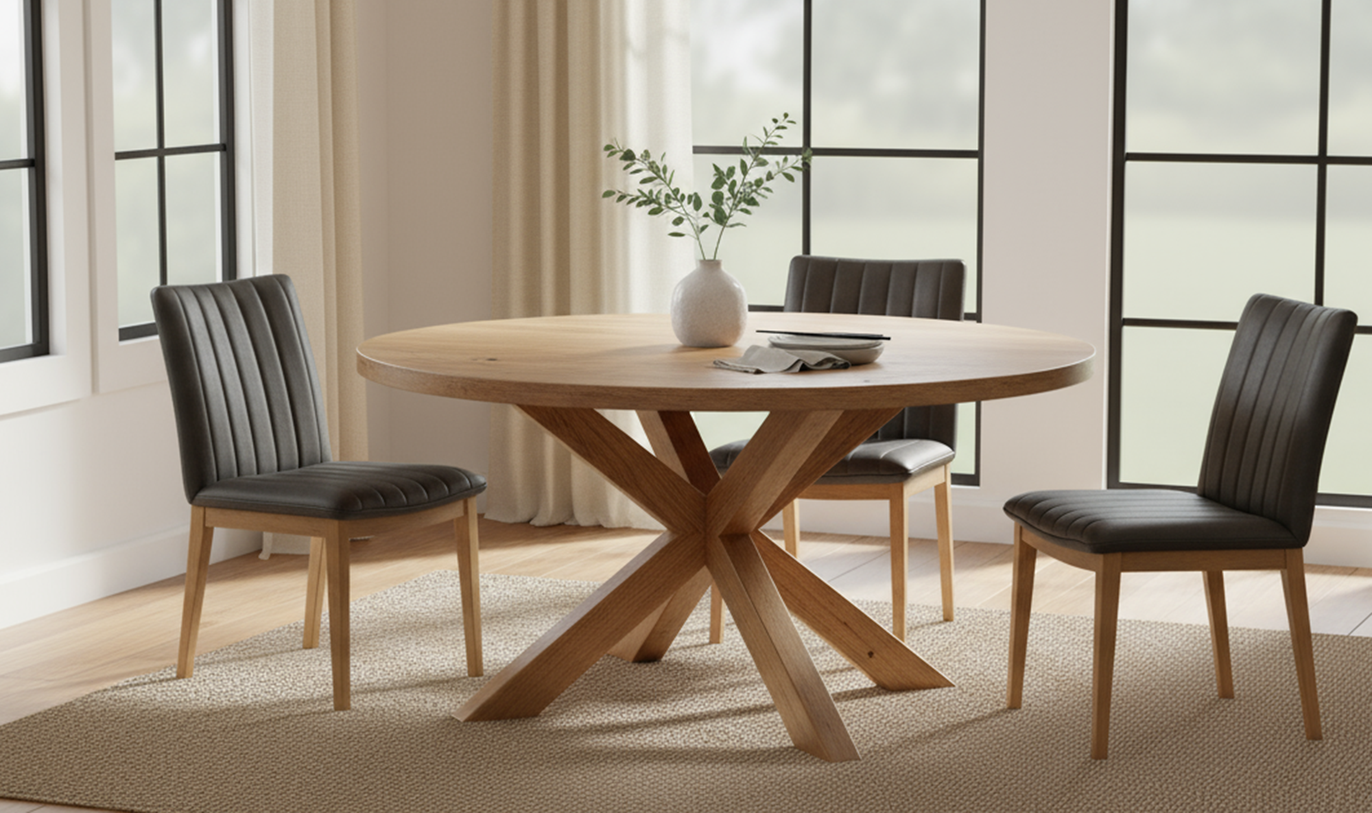 Moe's Home Demi Dining Chair Brown Leather-Set of Two - Image 2