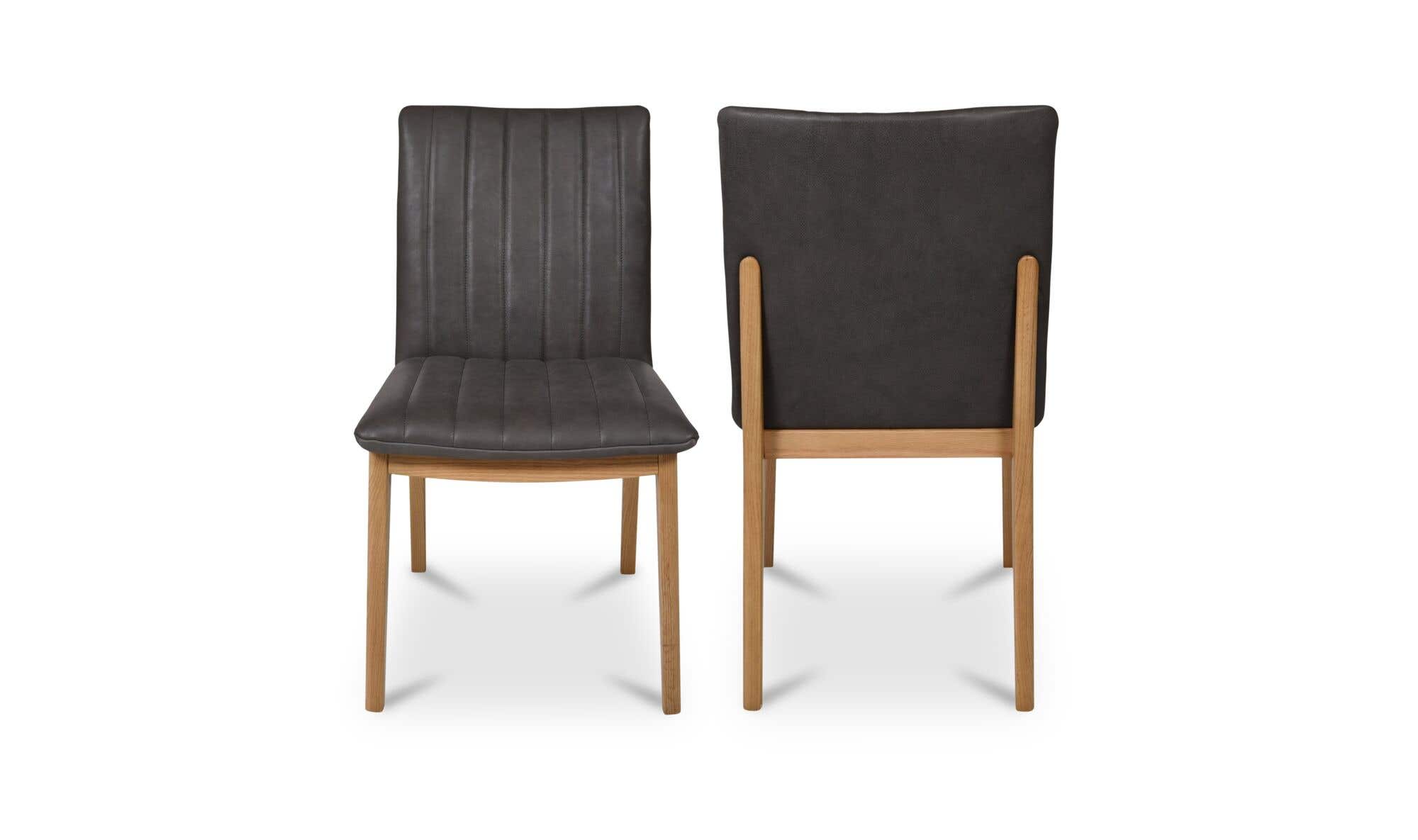 Moe's Home Demi Dining Chair Brown Leather-Set of Two - Image 3