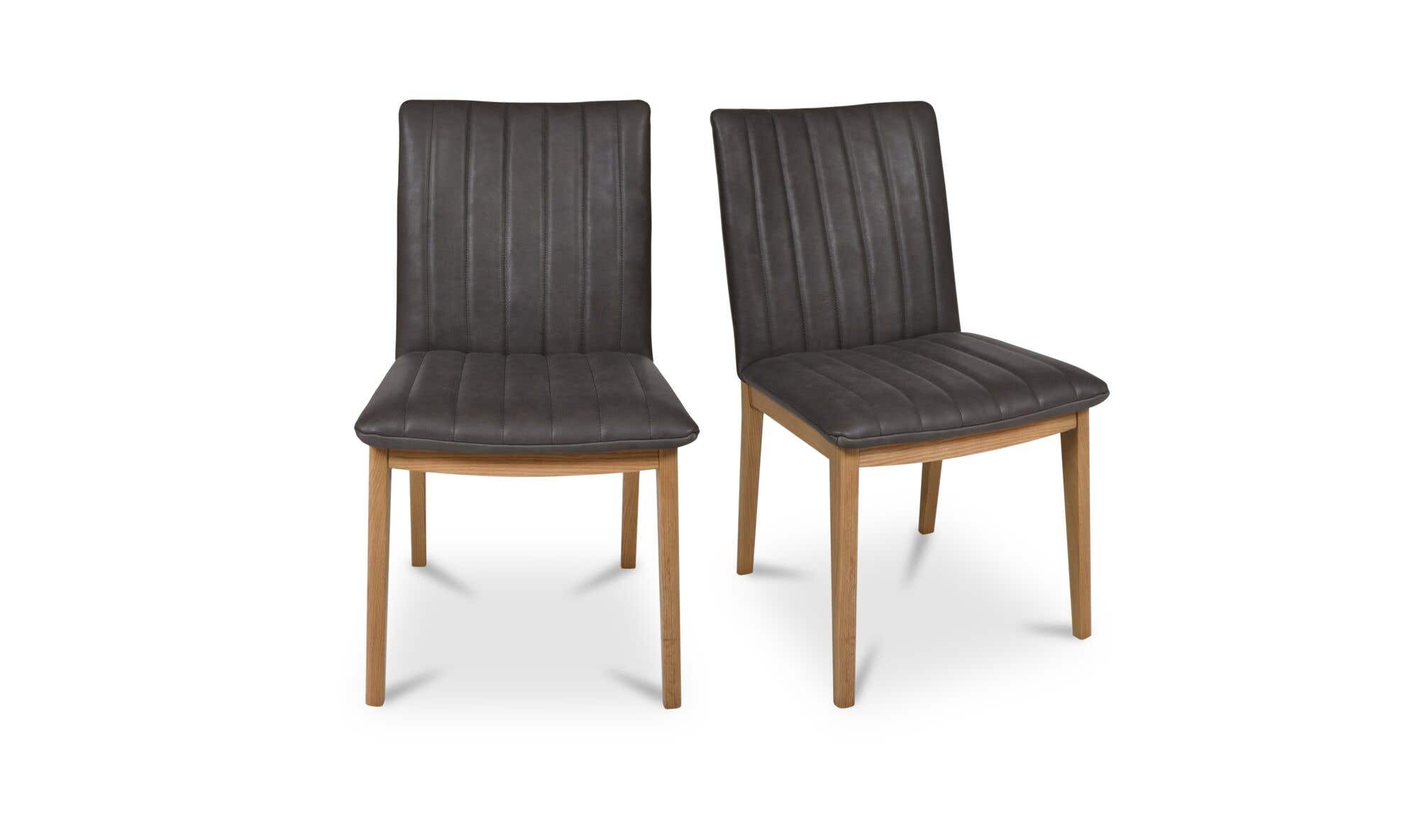 Moe's Home Demi Dining Chair Brown Leather-Set of Two - Image 1
