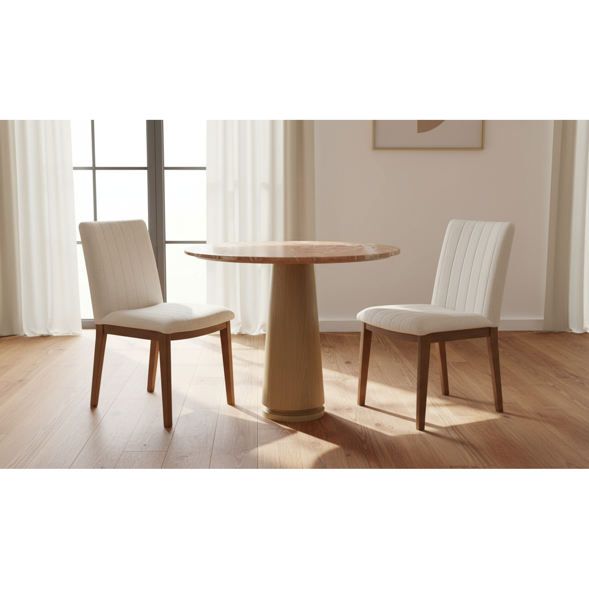 Moe's Home Demi Dining Chair Cream-Set of Two - Image 2