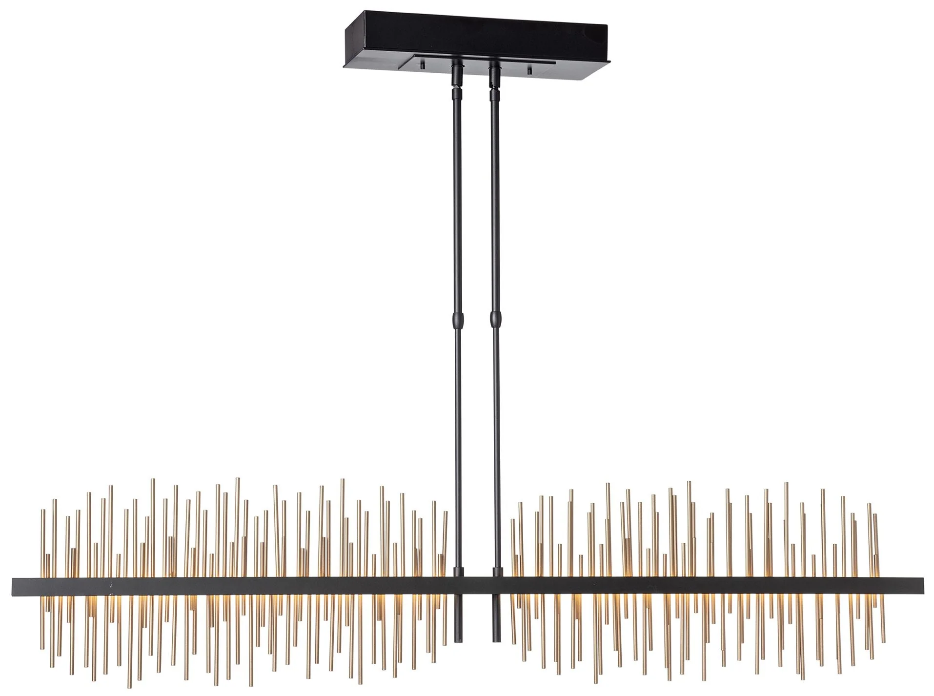 Gossamer 51.9" Black & Soft Gold Long LED Pendant - Image 1