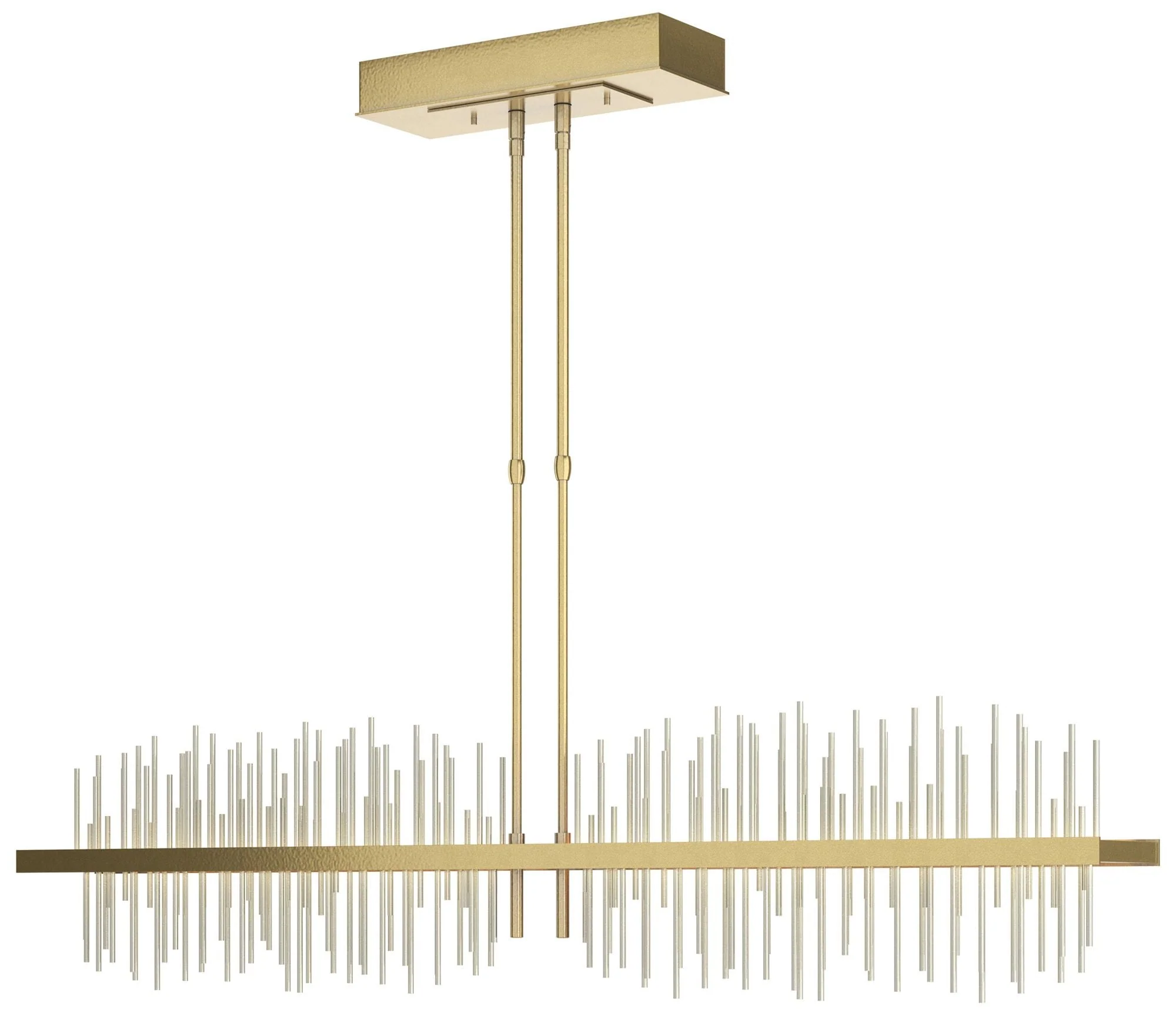 Gossamer 51.9" Modern Brass & Sterling Short LED Pendant - Image 1