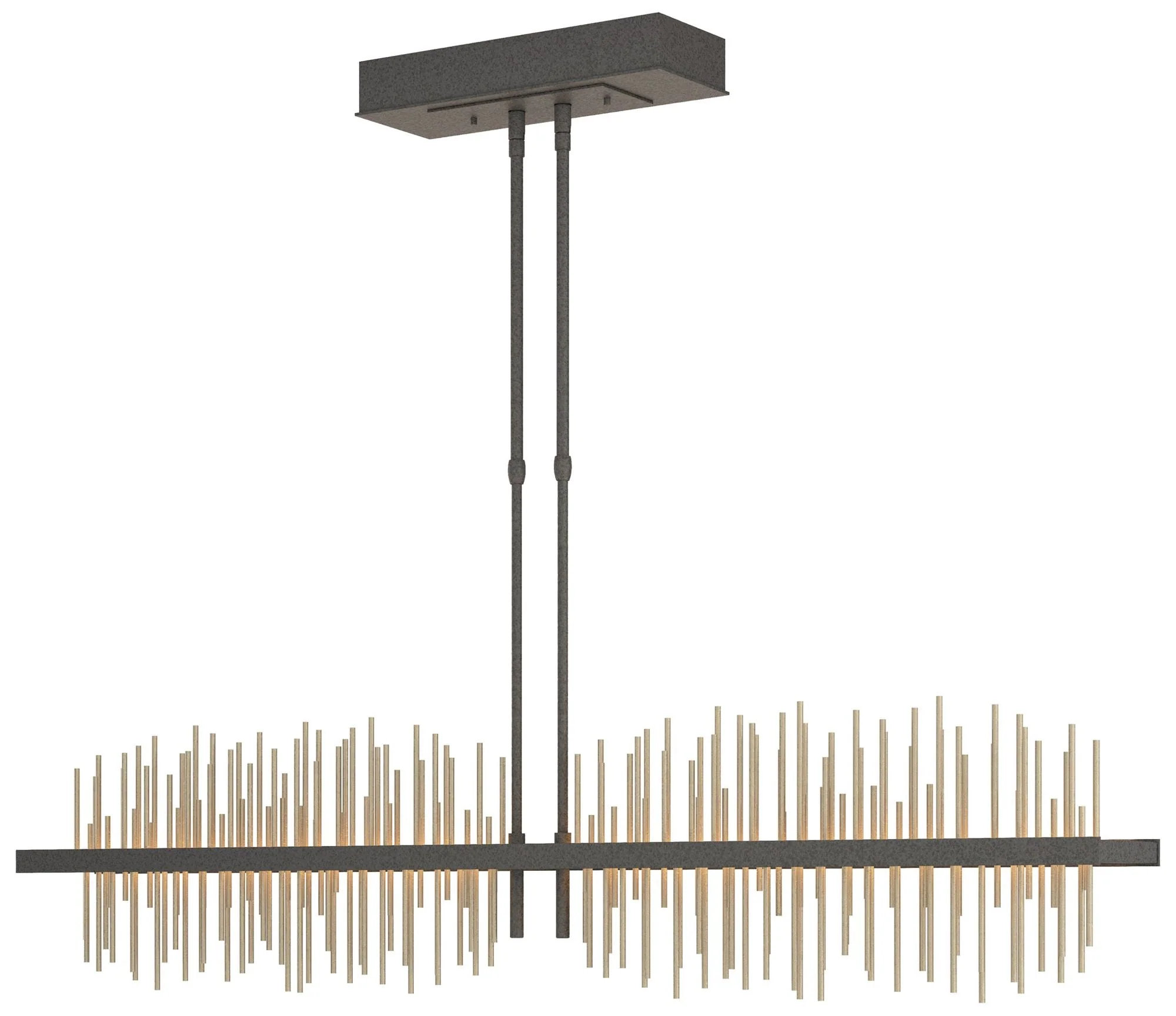 Gossamer 51.9" Natural Iron & Soft Gold Long LED Pendant - Image 1