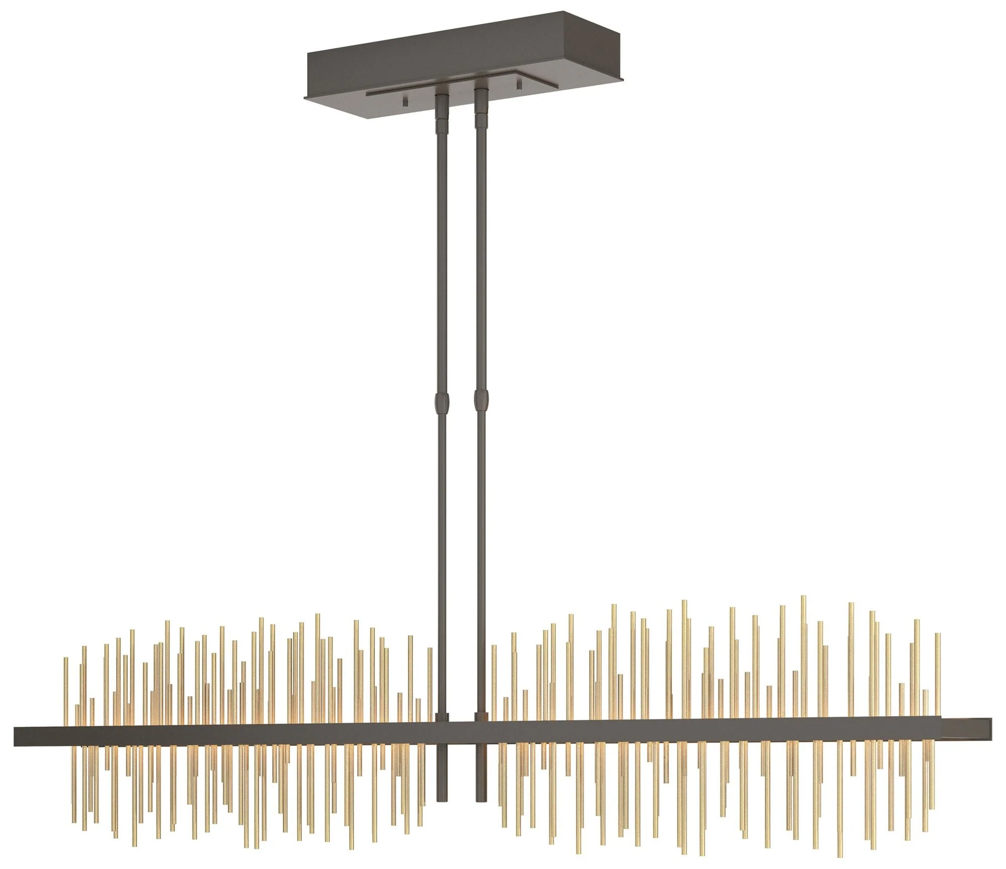 Gossamer 51.9" Wide Large Dark Smoke And Modern Brass LED Pendant - Image 1