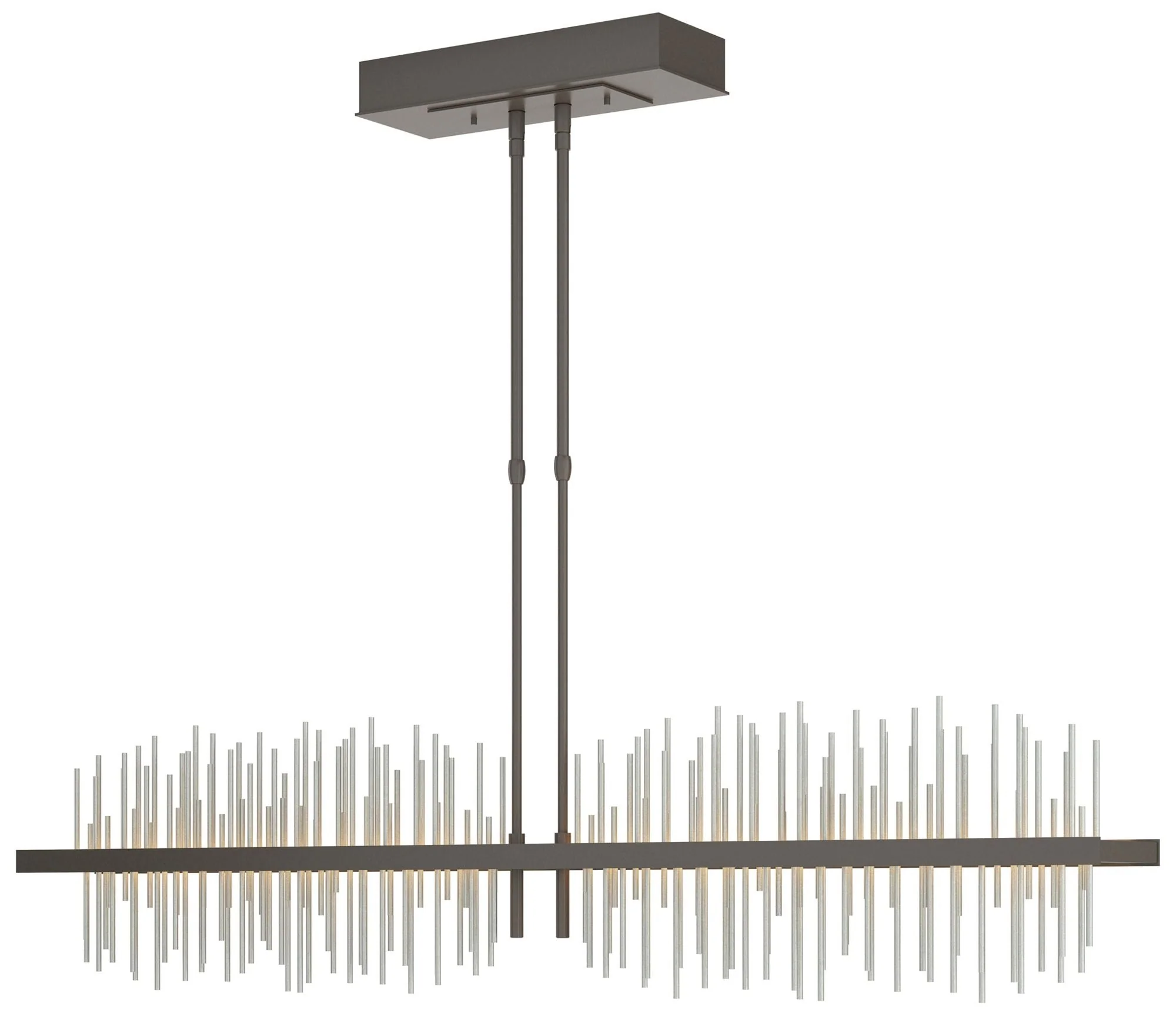 Gossamer 51.9" Wide Large Dark Smoke And Vintage Platinum LED Pendant - Image 1