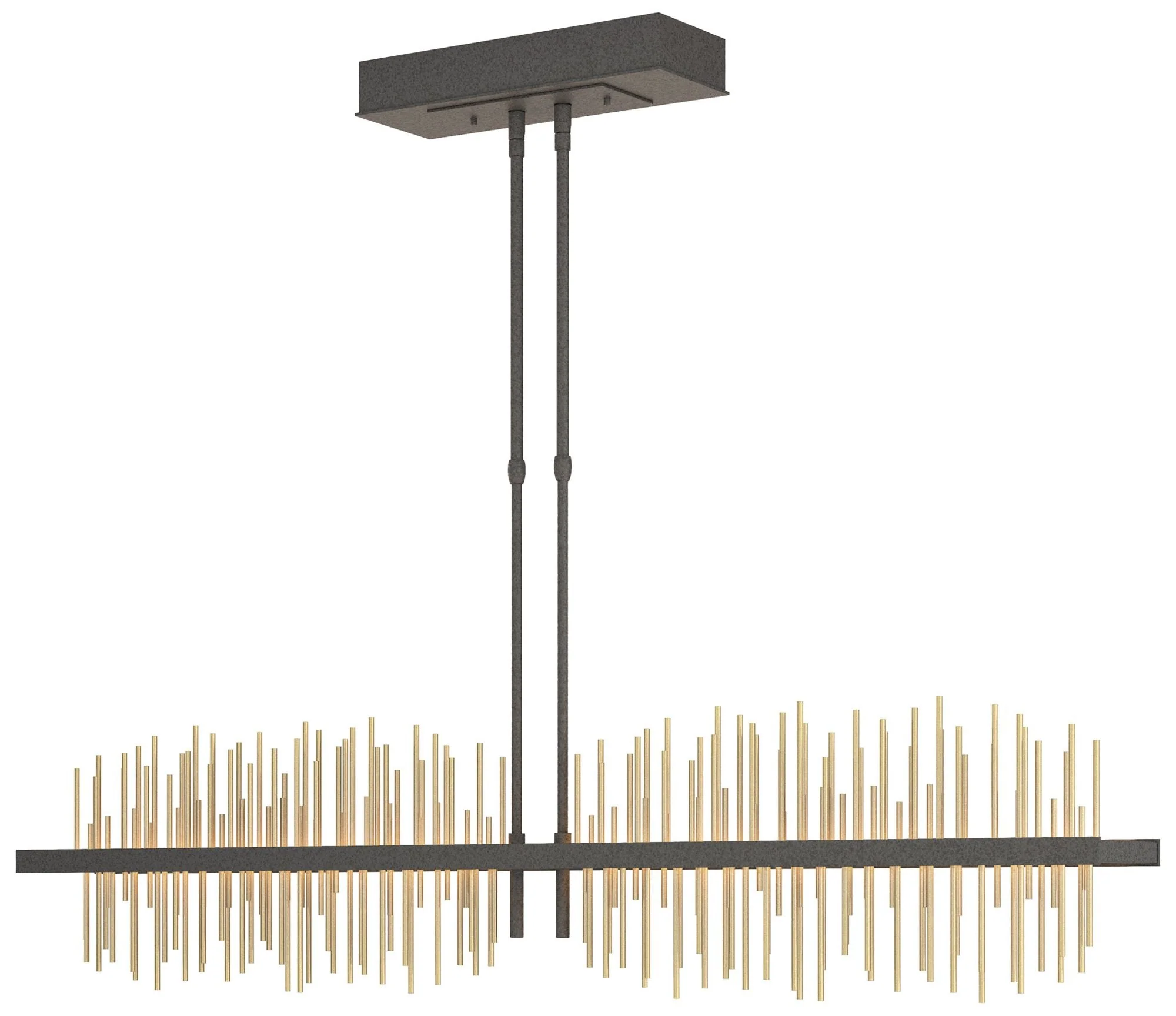Gossamer 51.9" Wide Large Natural Iron And Modern Brass LED Pendant - Image 1