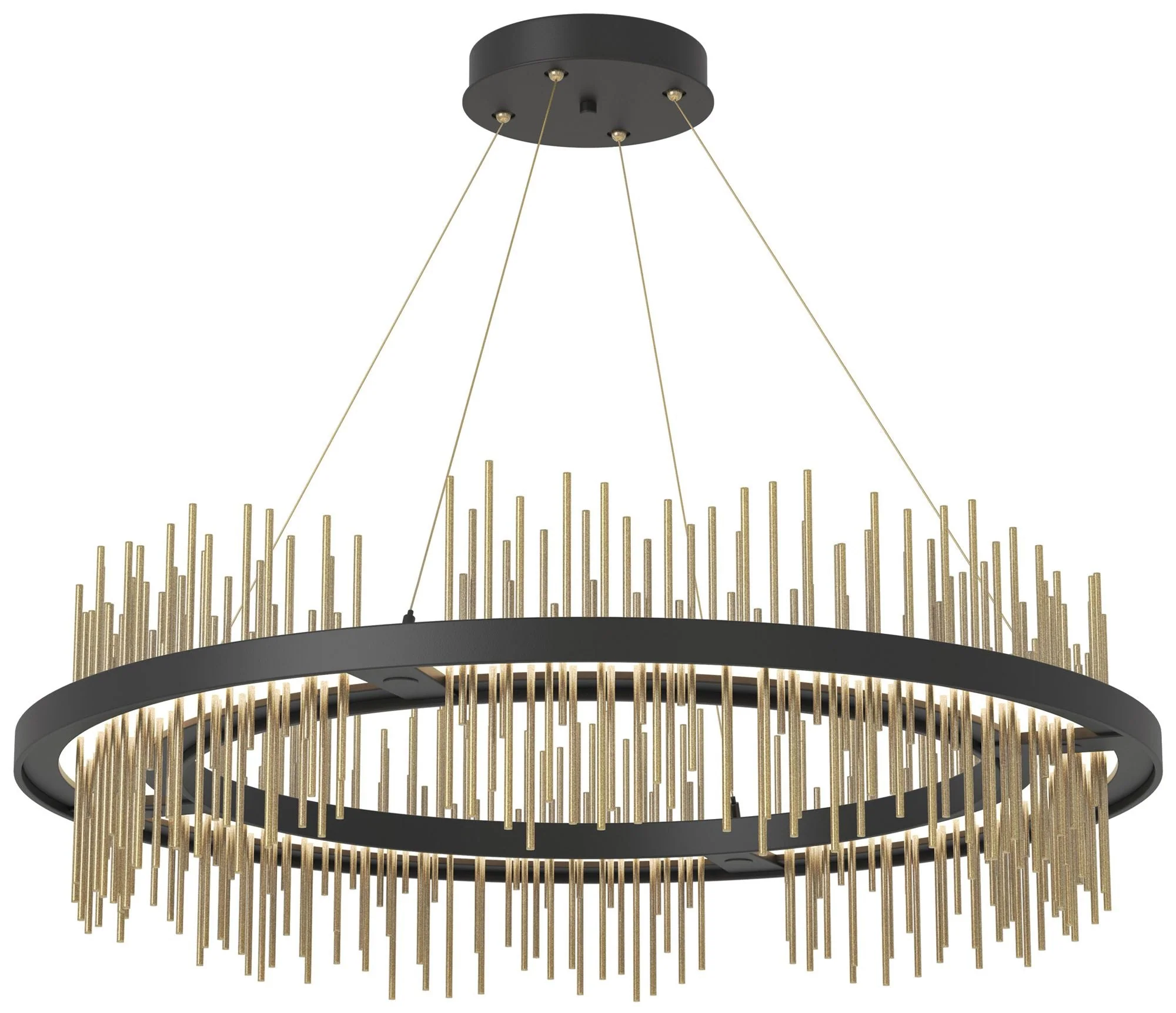 Gossamer Circular LED Pendant - Black - Modern Brass - Image 1