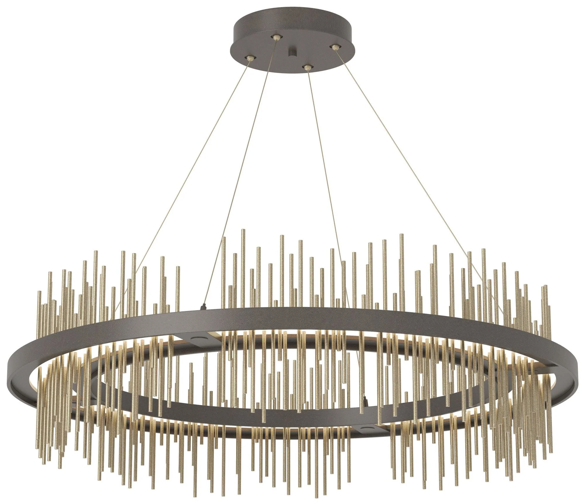 Gossamer Circular LED Pendant - Dark Smoke - Gold - Image 1