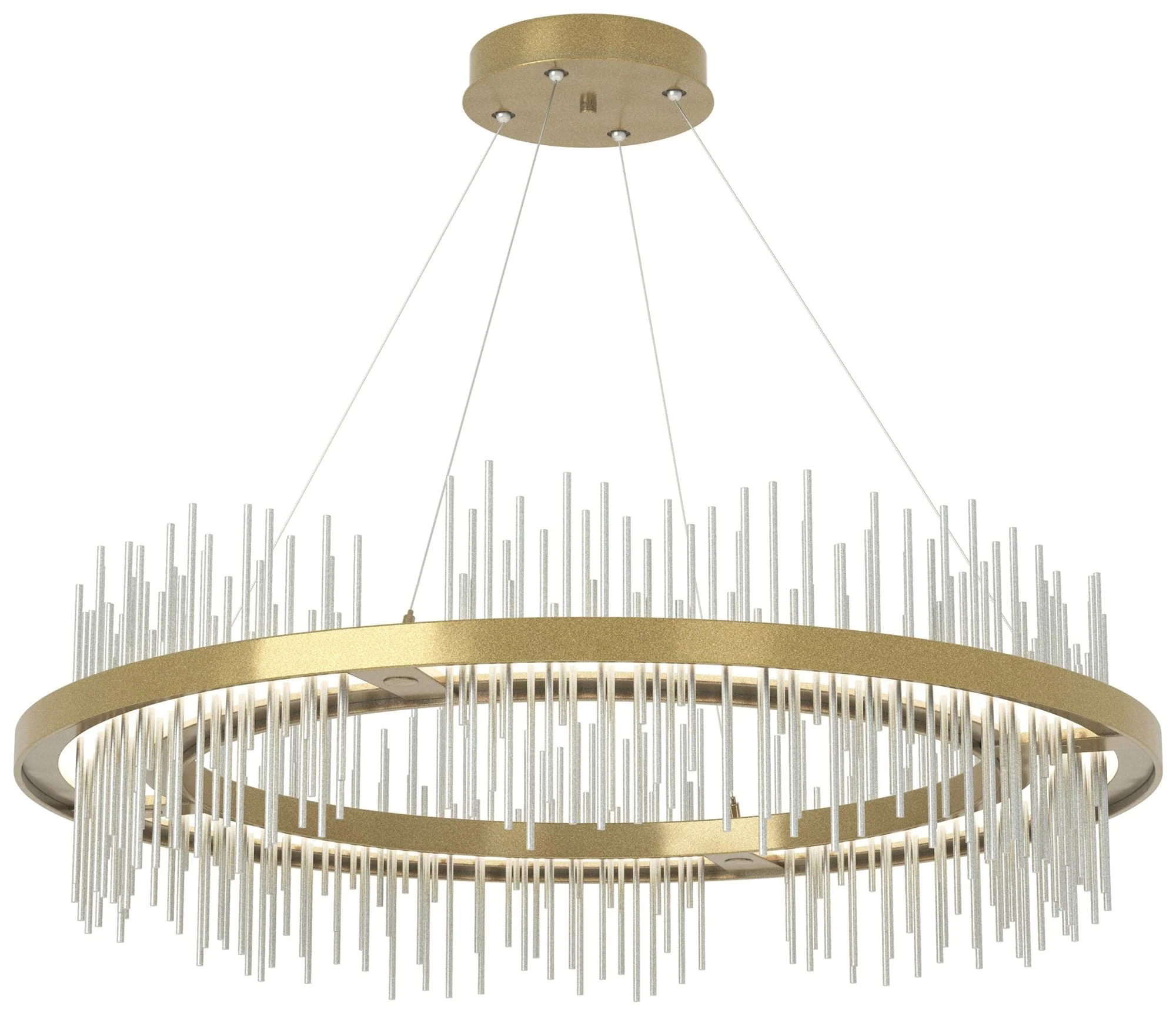 Gossamer Circular LED Pendant - Modern Brass - Platinum - Image 1