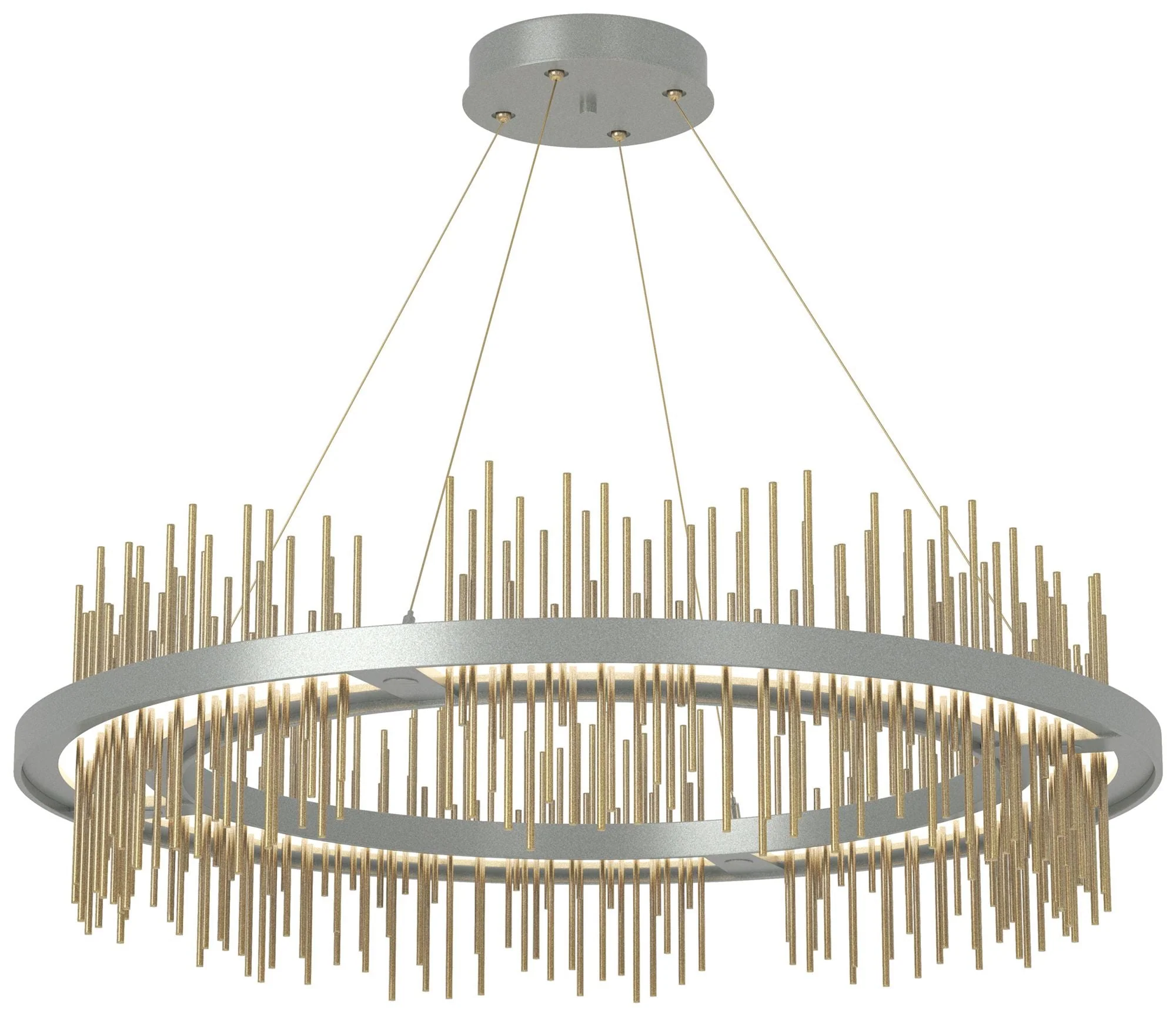 Gossamer Circular LED Pendant - Platinum - Modern Brass - Image 1