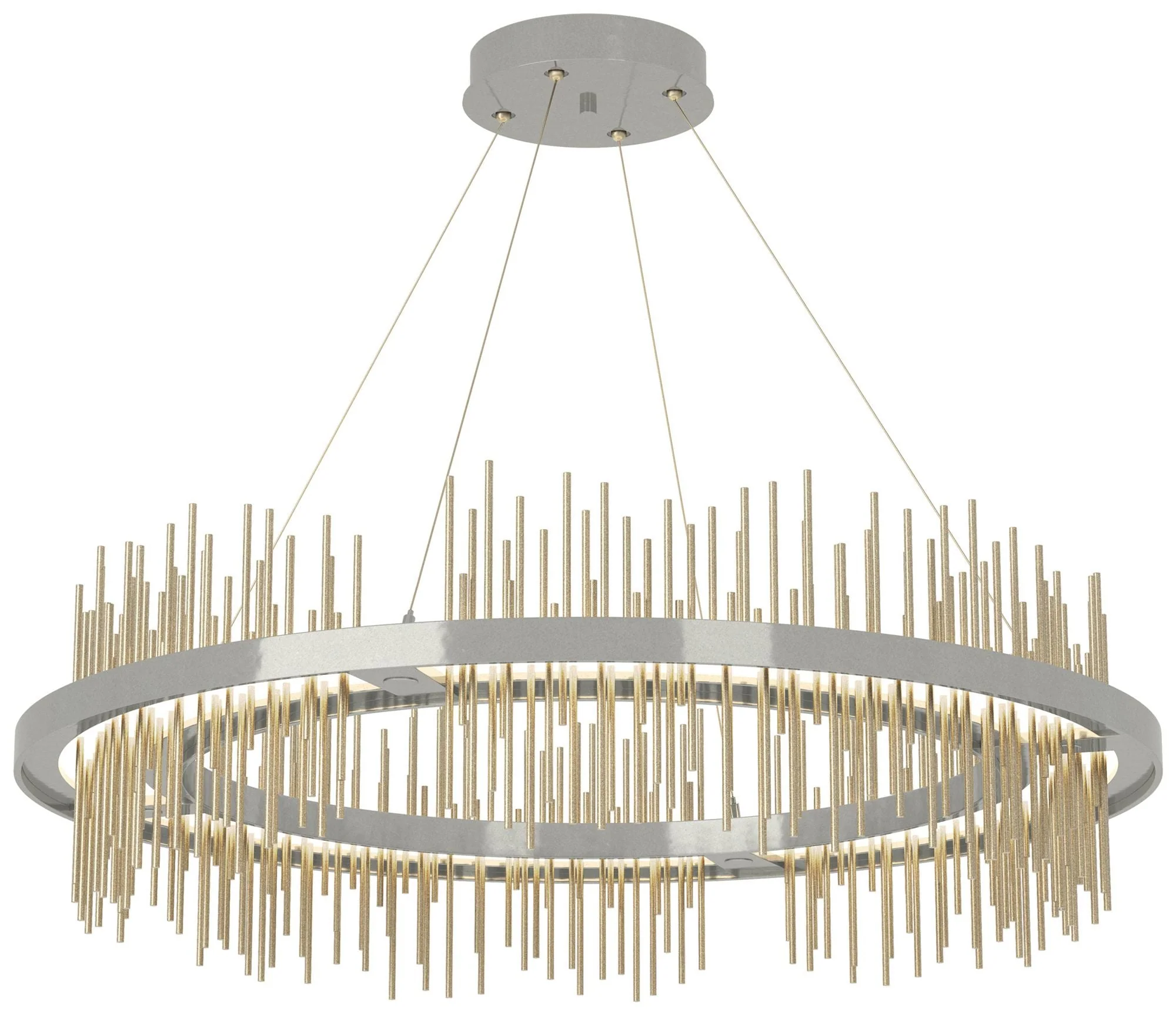 Gossamer Circular LED Pendant - Sterling - Gold - Image 1