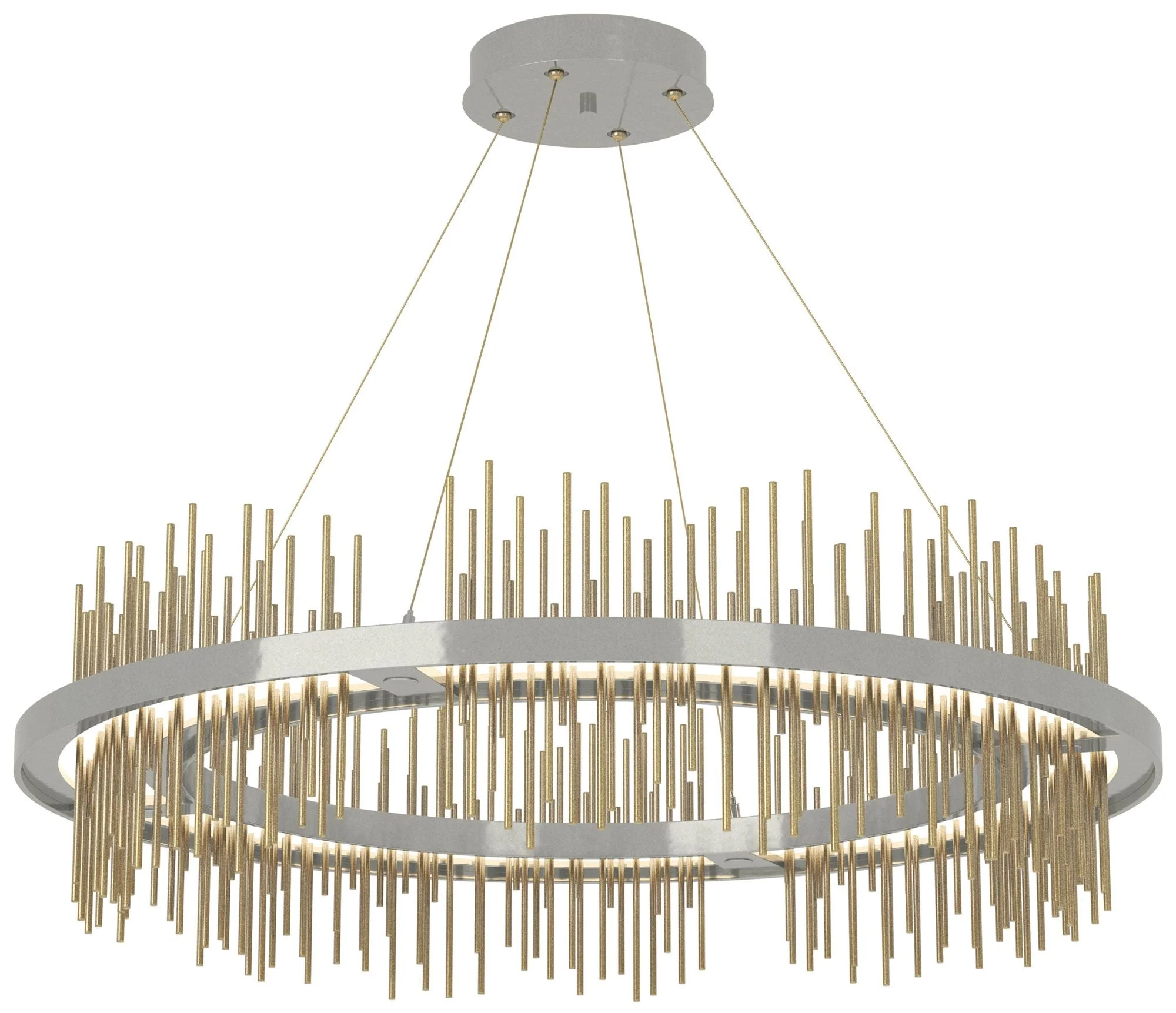Gossamer Circular LED Pendant - Sterling - Modern Brass - Image 1