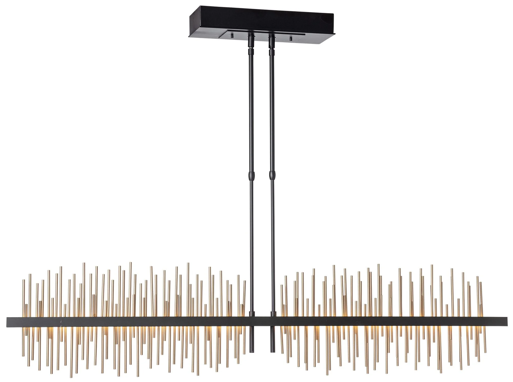 Gossamer Large LED Pendant - Black Finish - Gold Accents - Standard Height - Image 1