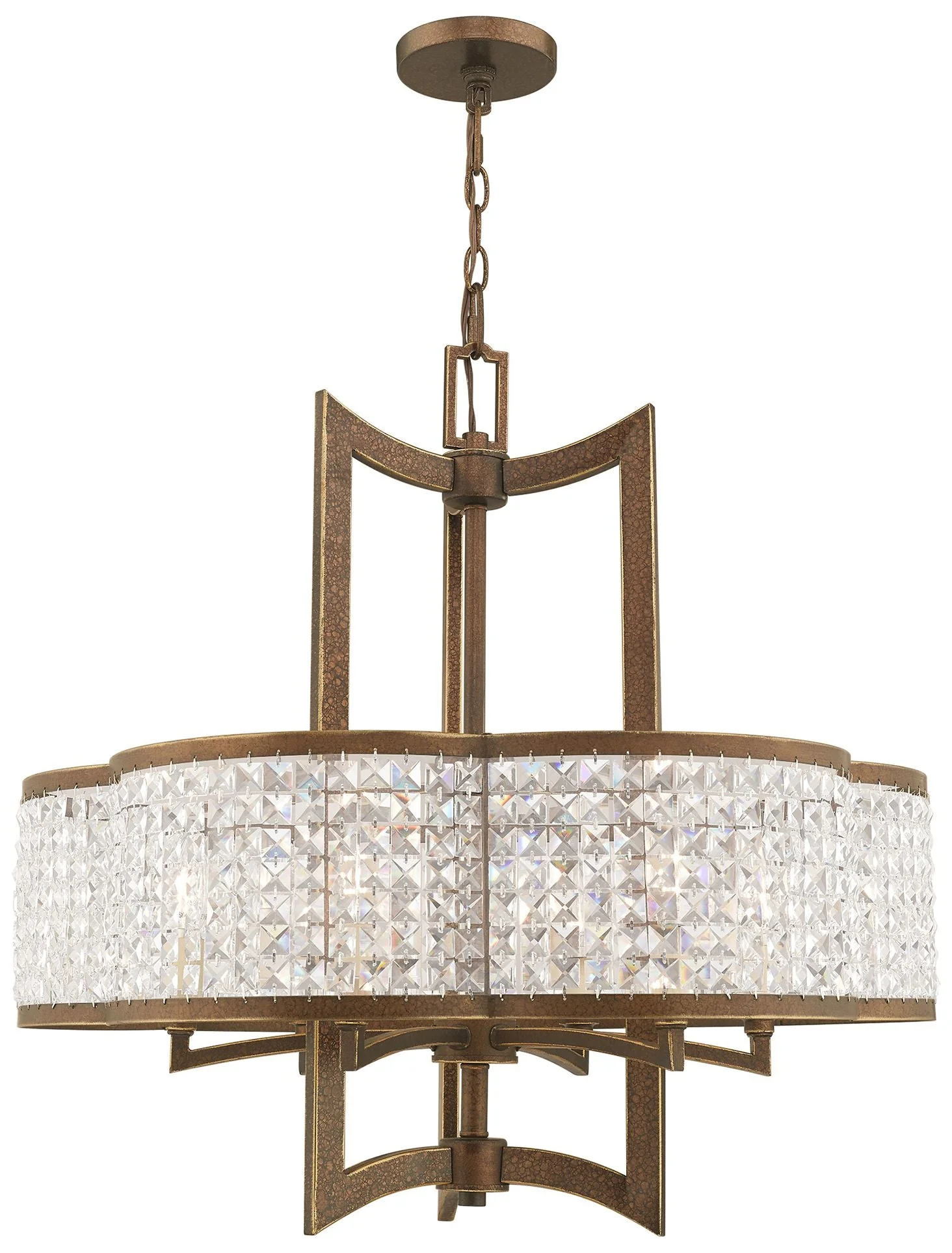 Grammercy 6 Light Hand Painted Palacial Bronze Chandelier - Image 1