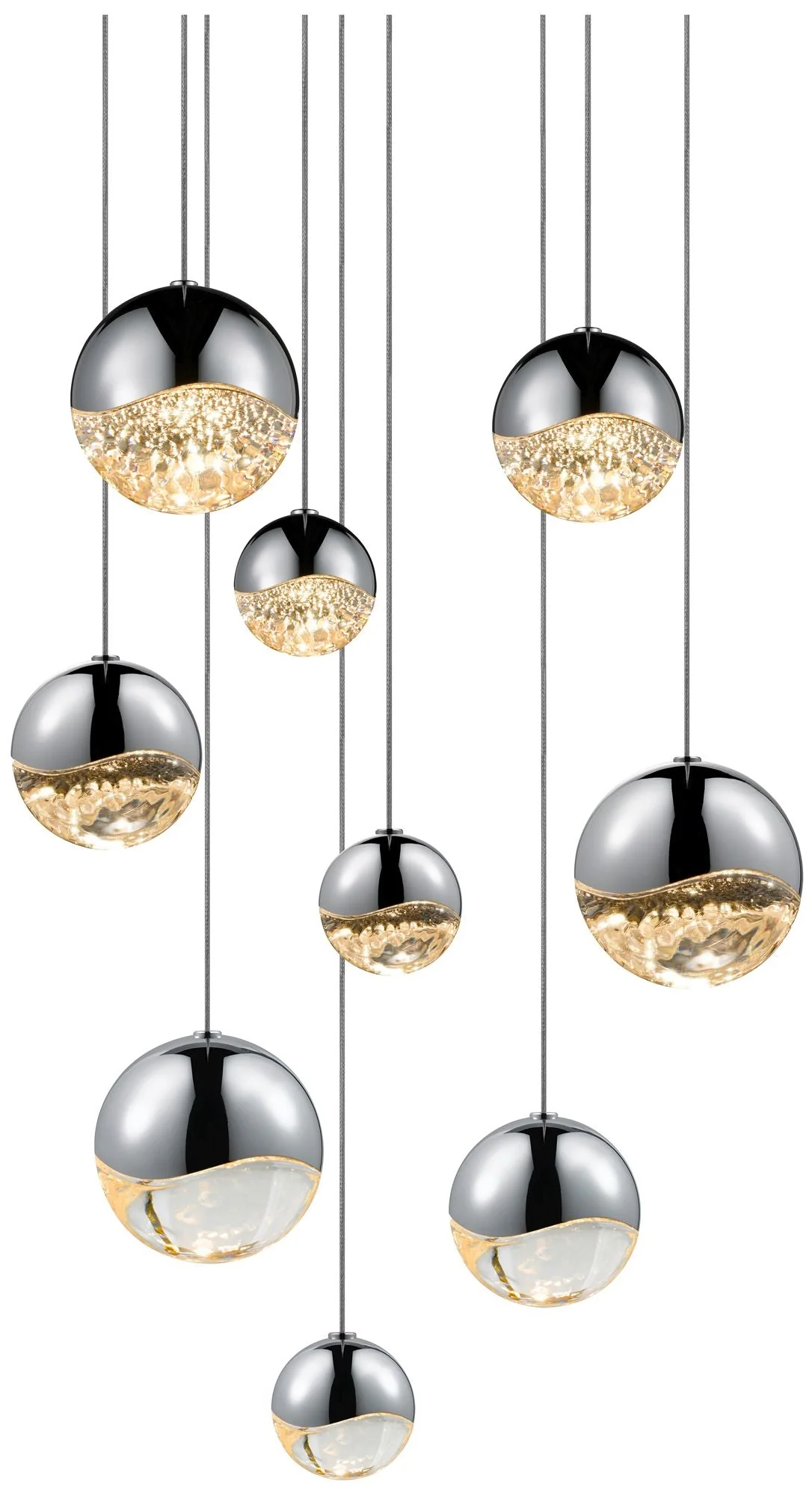 Grapes 13.75" Wide 9-Light Polished Chrome LED Pendant - Image 1