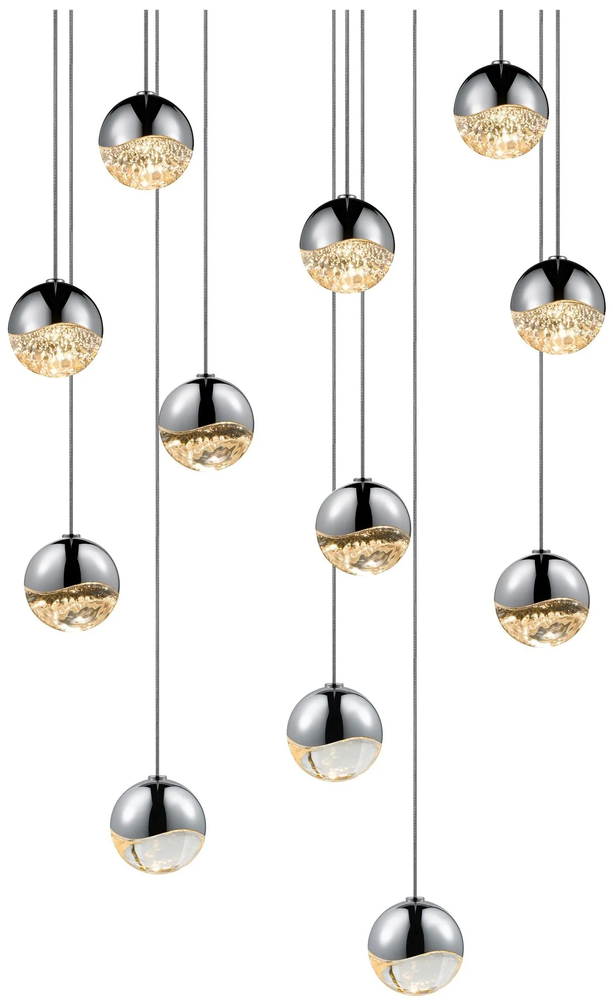 Grapes 15.5" Wide 12-Light Polished Chrome LED Pendant - Image 1