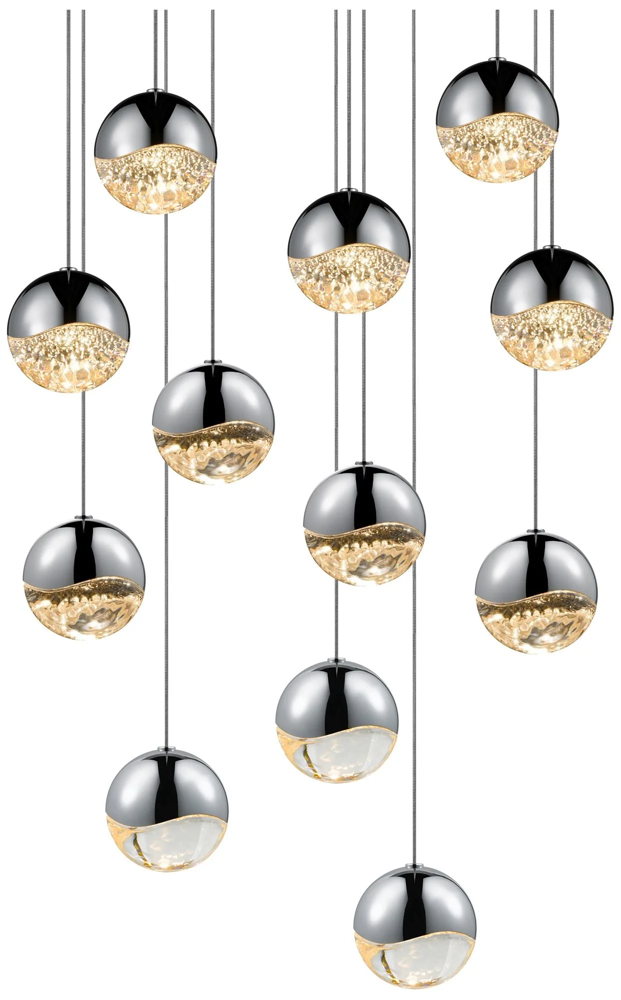 Grapes 16.25" Wide 12-Light Polished Chrome LED Pendant - Image 1