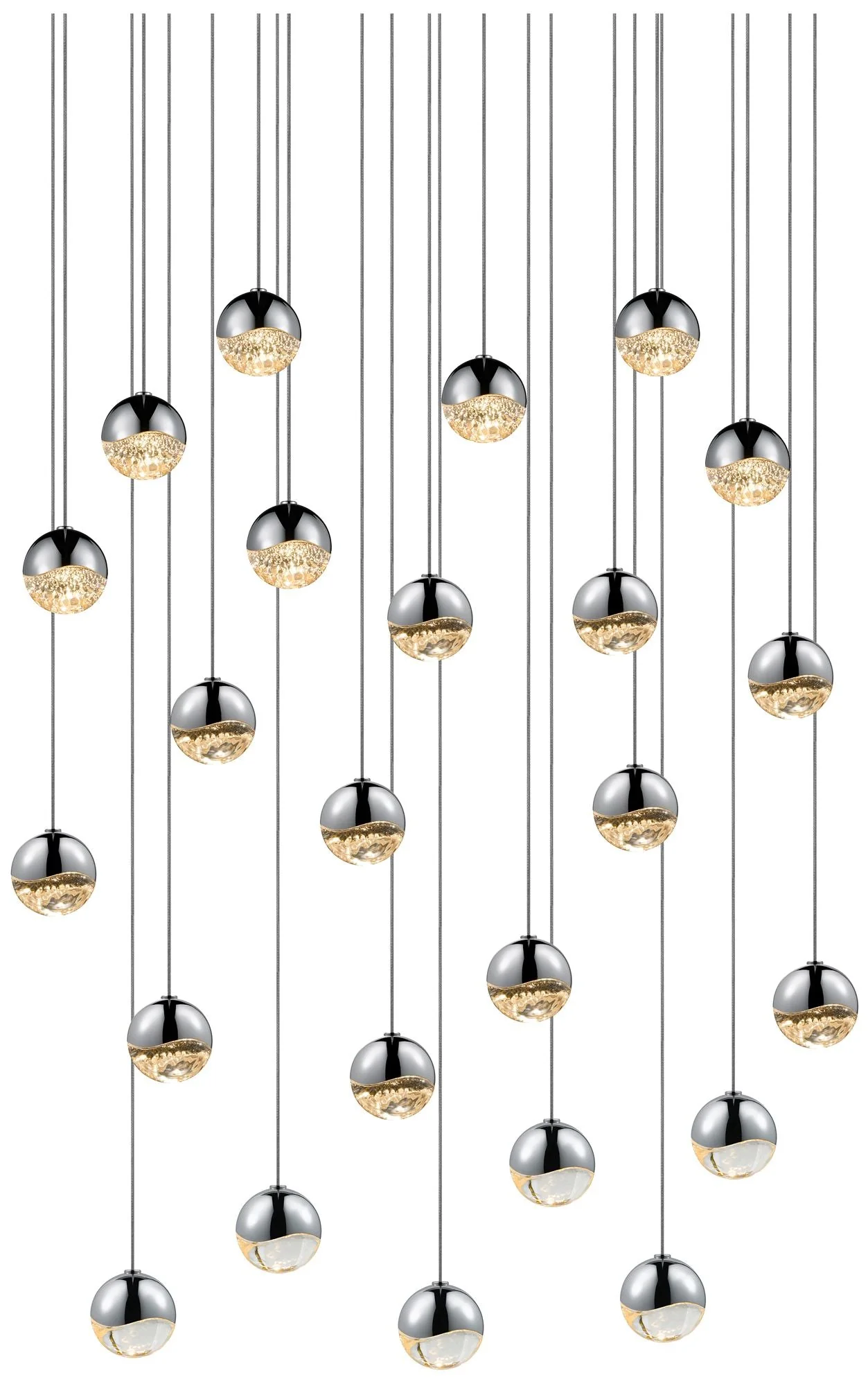 Grapes 25.5" Wide 24-Light Polished Chrome LED Pendant - Image 1