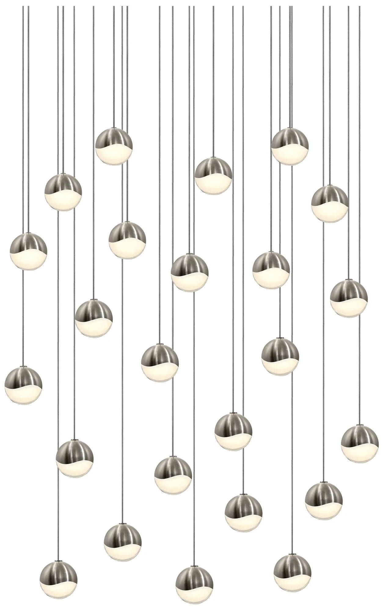 Grapes 25.5" Wide 24-Light Satin Nickel LED Pendant - Image 1