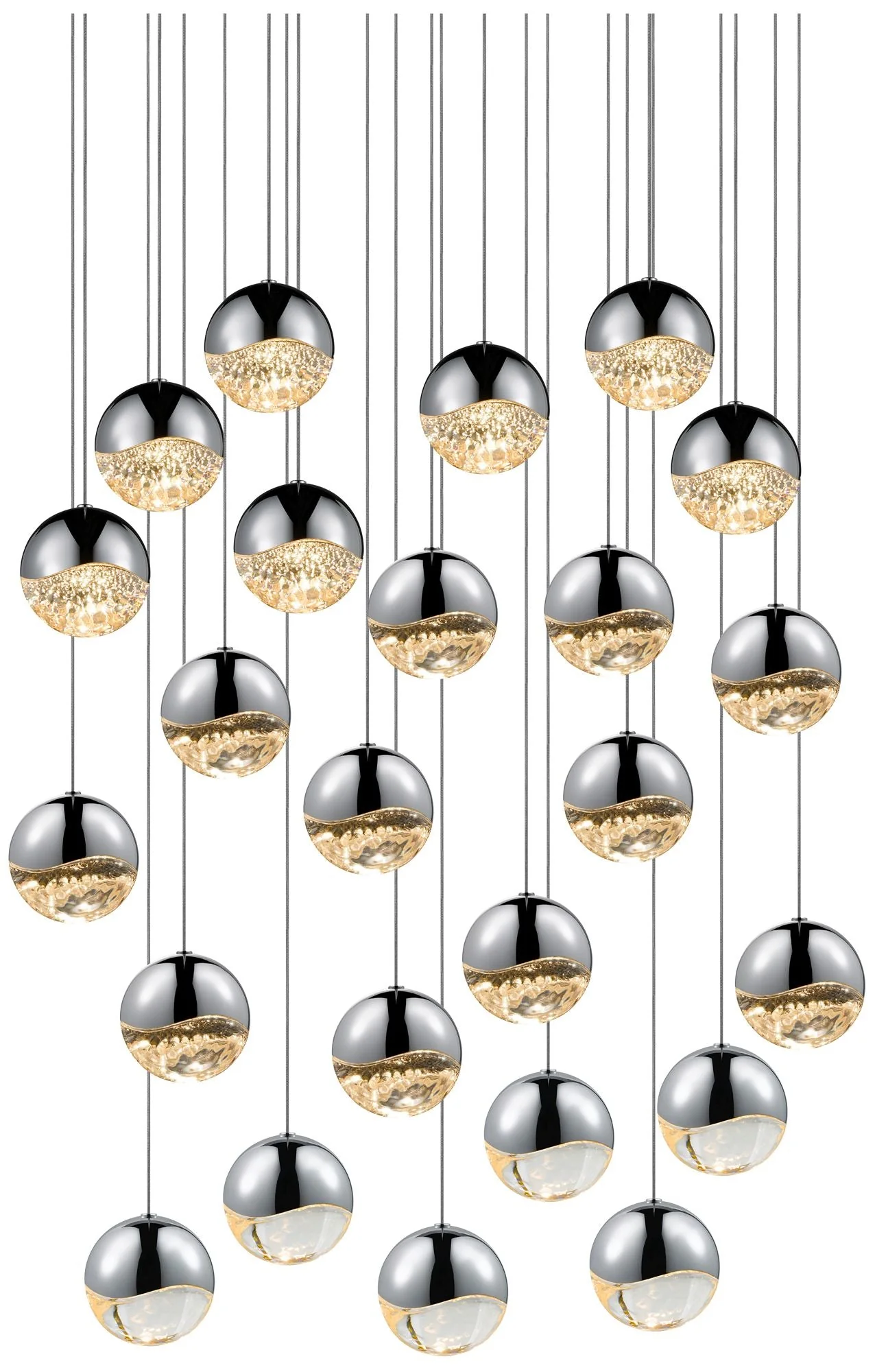Grapes 27" Wide 24-Light Polished Chrome LED Pendant - Image 1