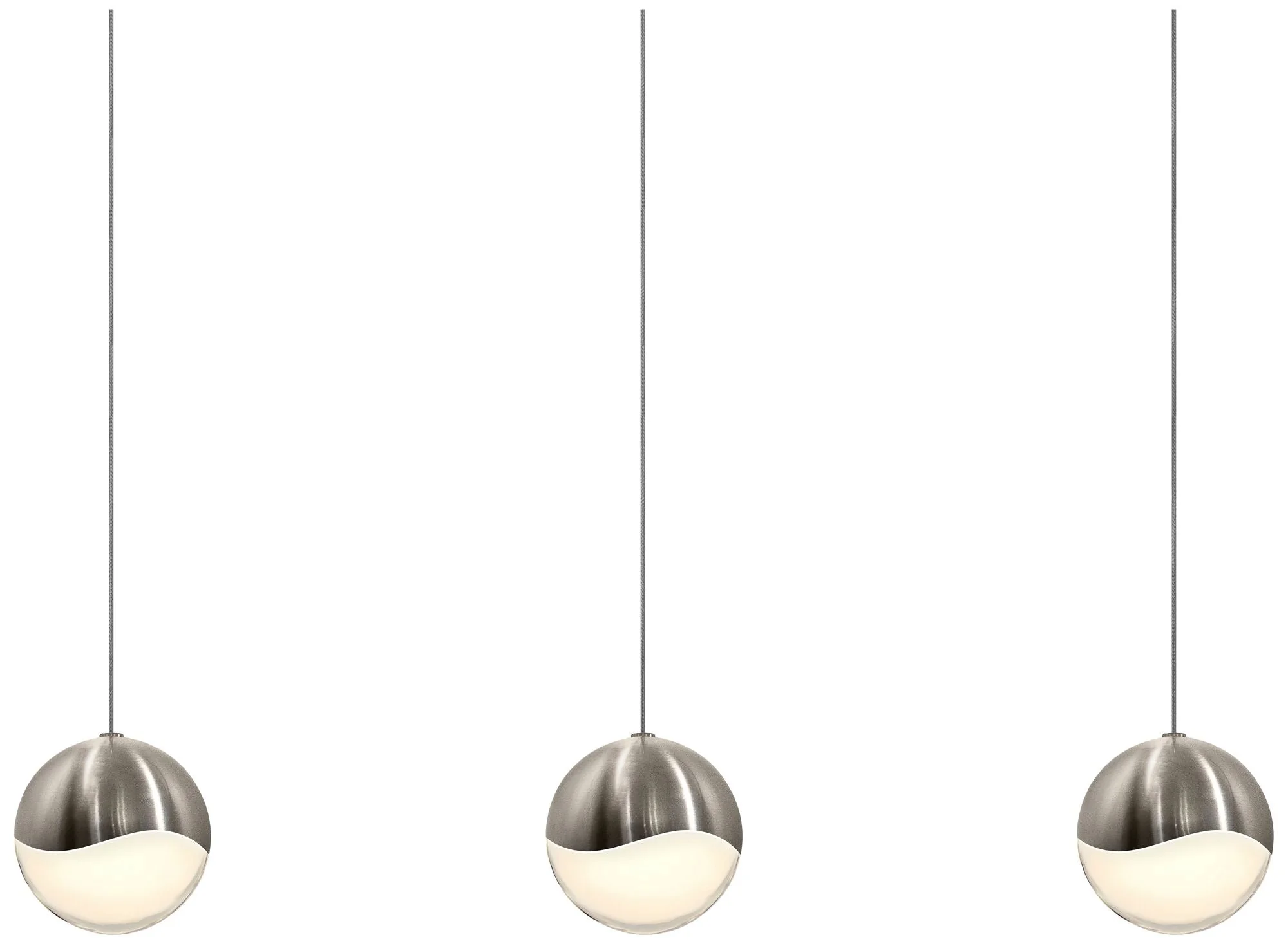 Grapes 37.75" Wide 3.Light Satin Nickel Large LED Pendant - Image 1