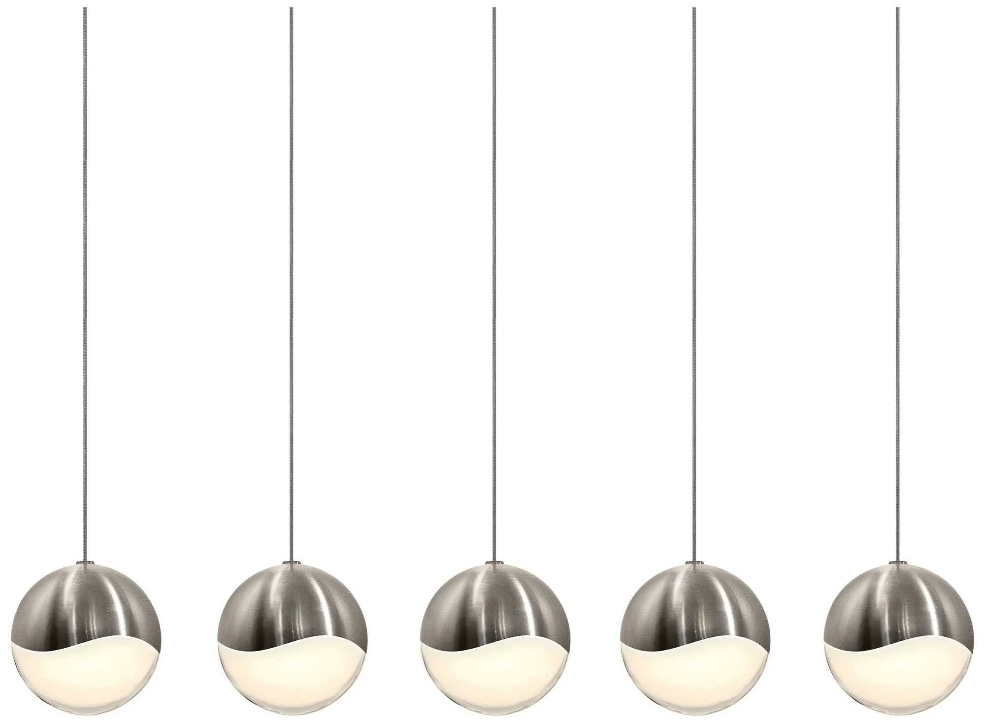 Grapes 37.75" Wide 5.Light Satin Nickel Large LED Pendant - Image 1