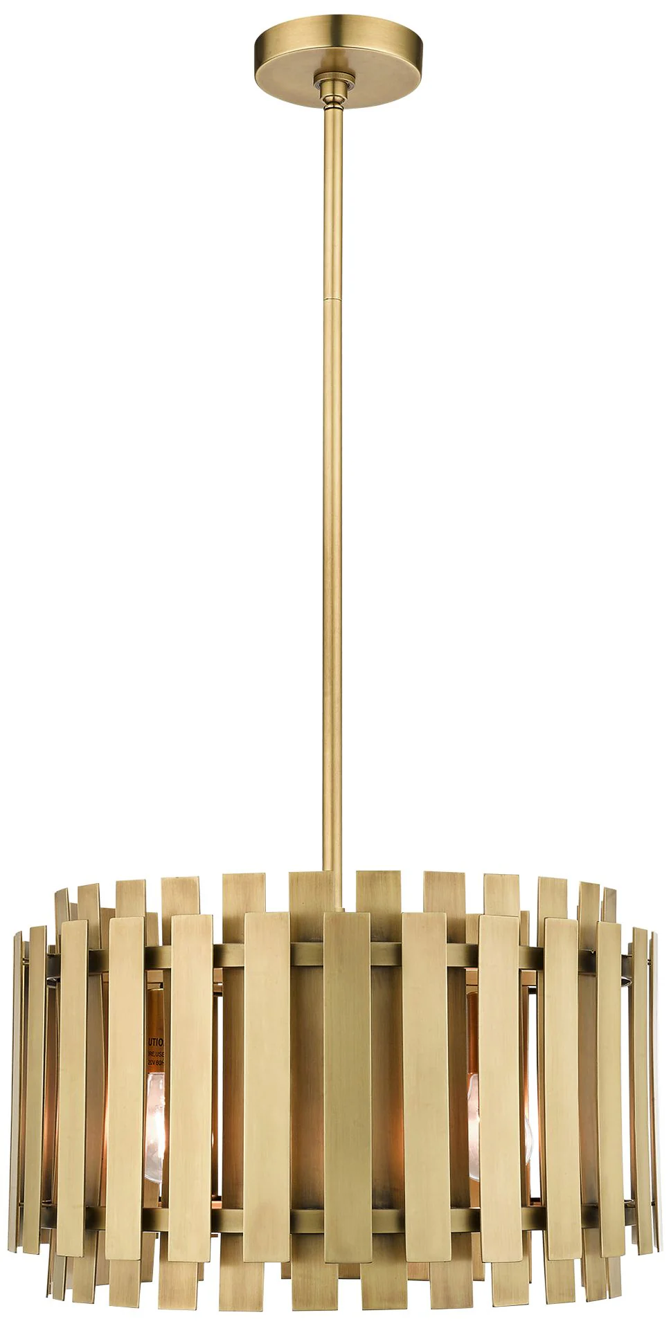Greenwich 18" Wide Natural Brass Metal Pendant Light - Image 2