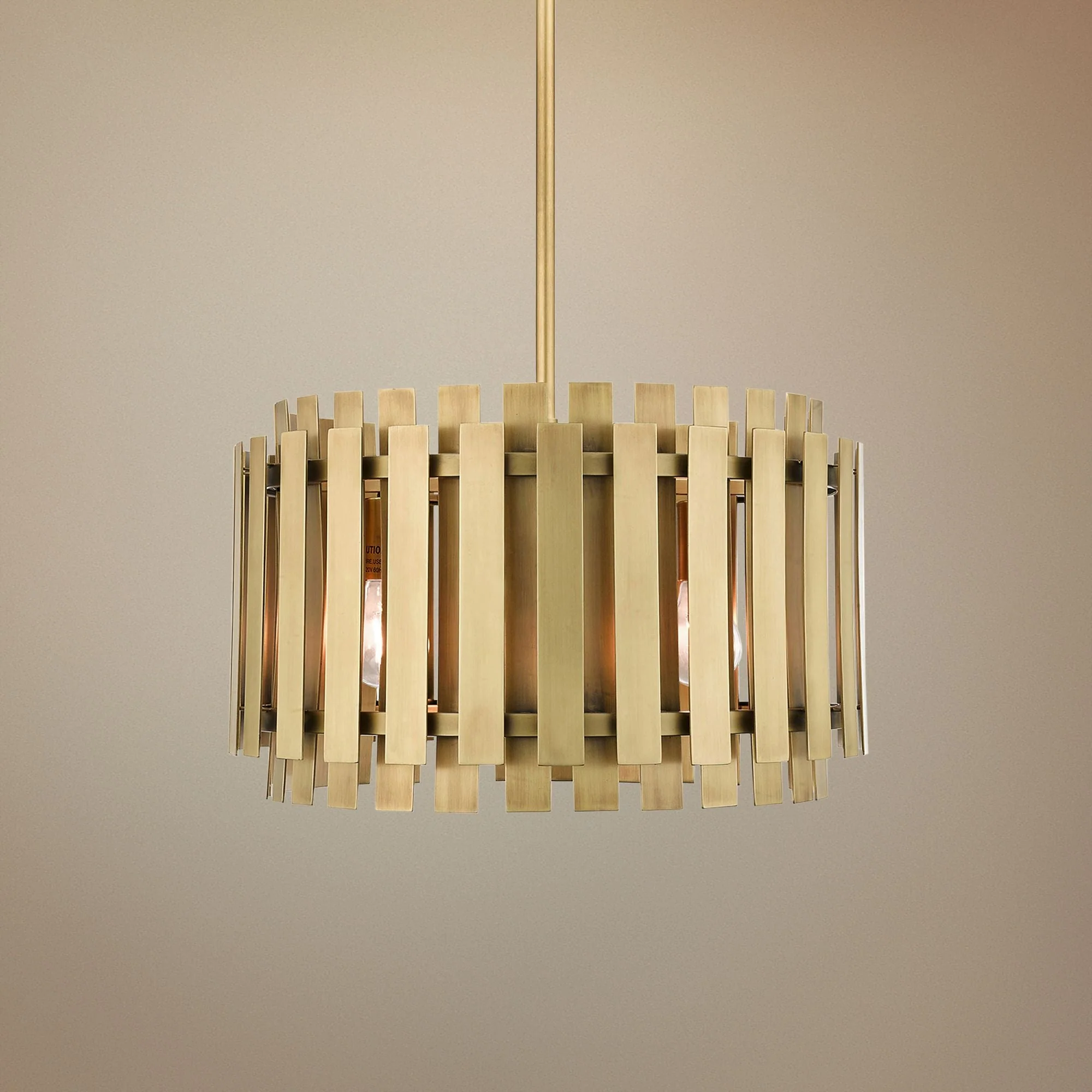 Greenwich 18" Wide Natural Brass Metal Pendant Light - Image 1