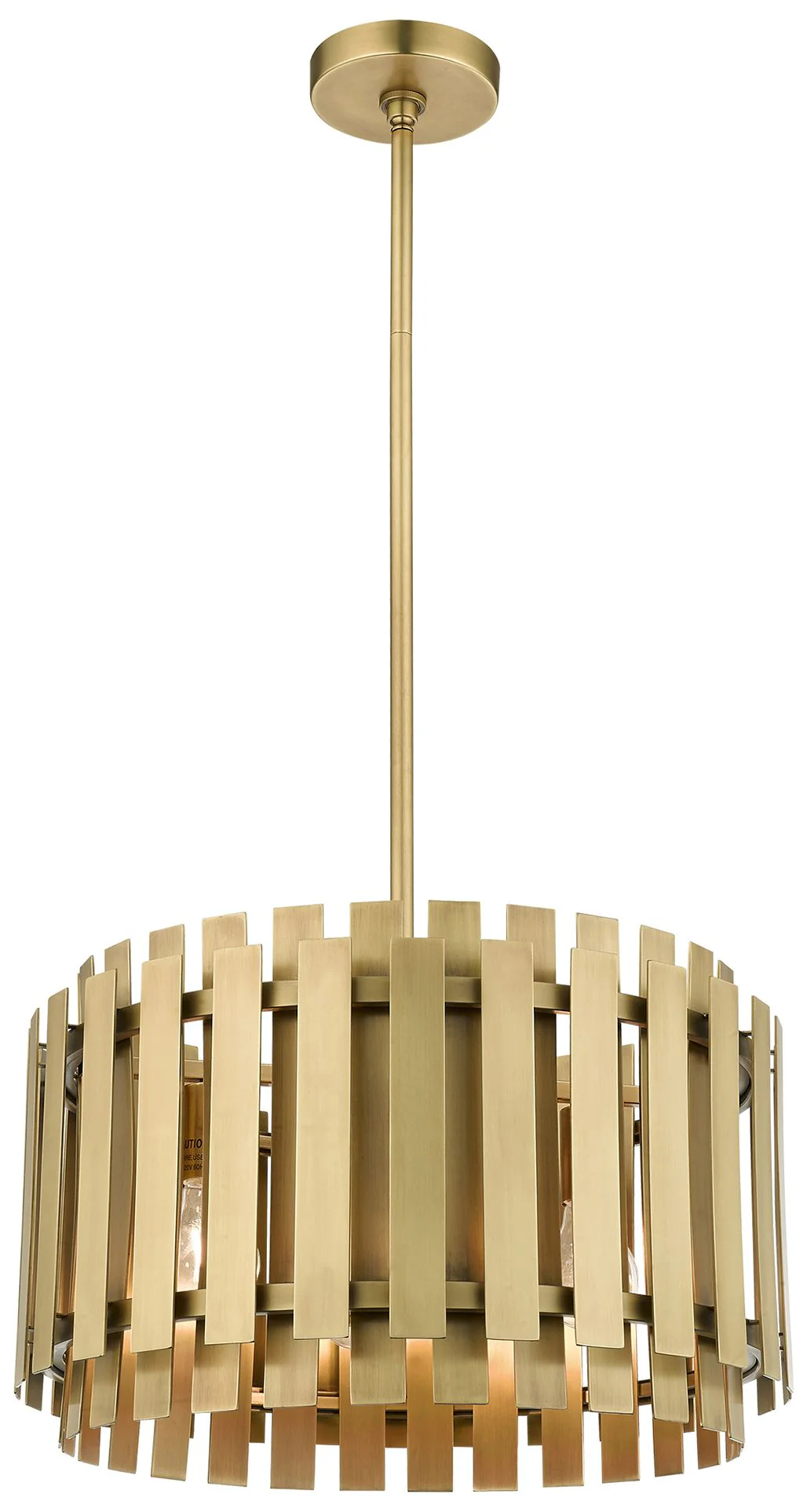 Greenwich 18" Wide Natural Brass Metal Pendant Light - Image 3