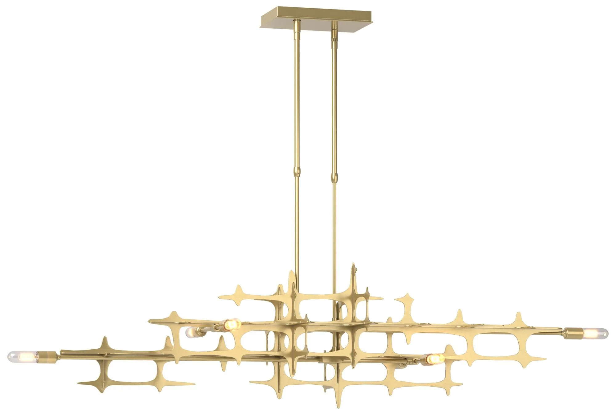 Grid 53.6" Wide Modern Brass Standard Pendant - Image 1