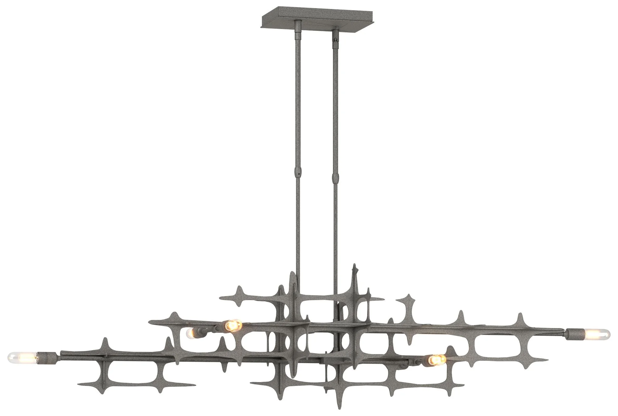 Grid 53.6" Wide Natural Iron Standard Pendant - Image 1