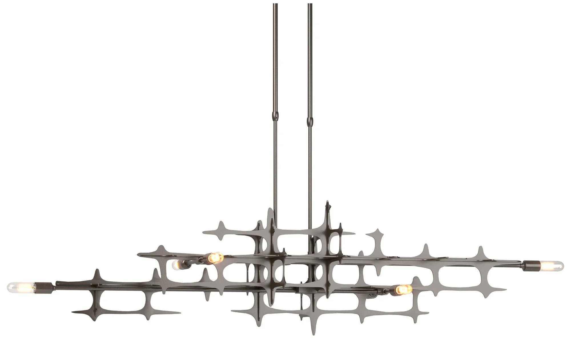 Grid 53.6" Wide Oil Rubbed Bronze Short Height Pendant - Image 1