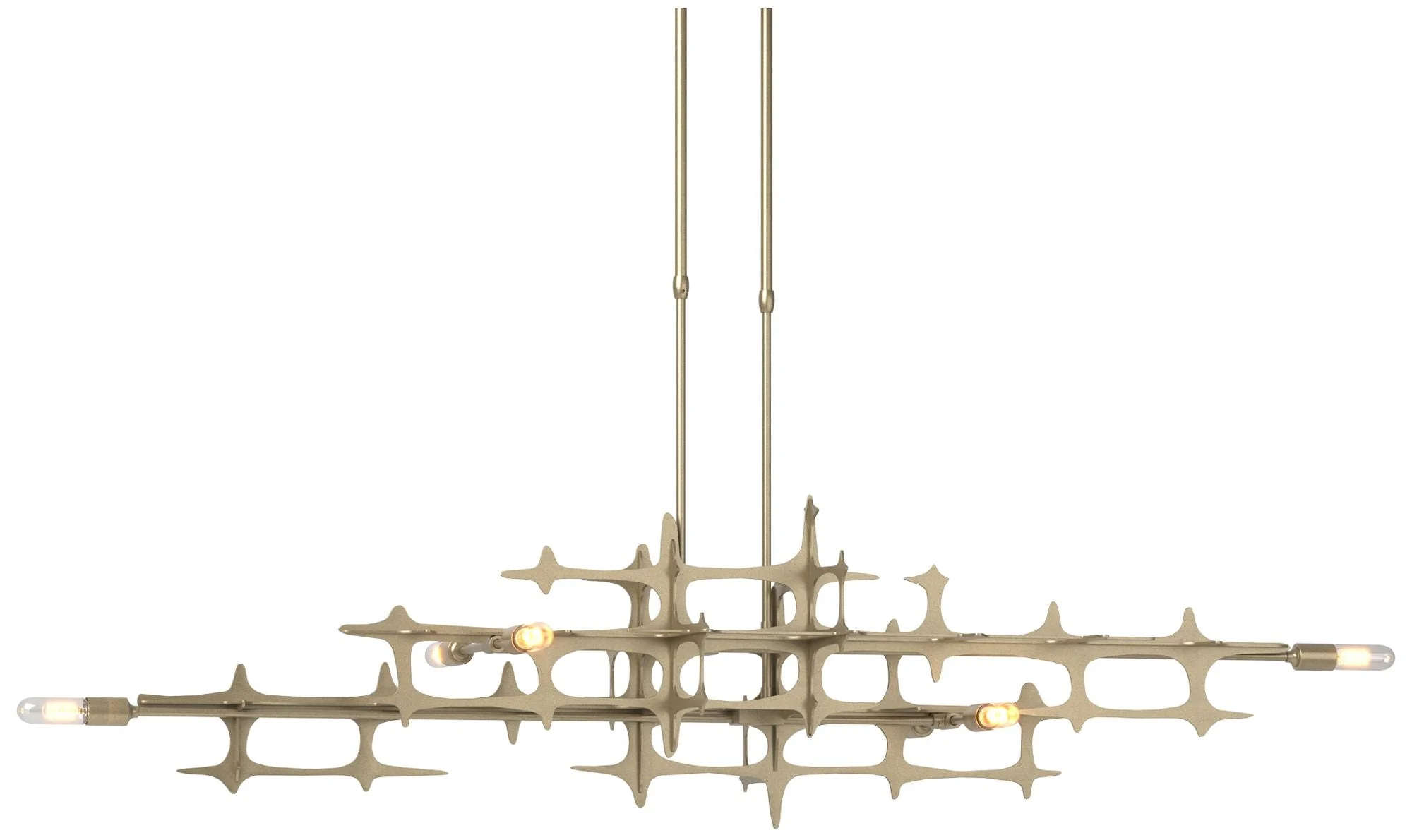 Grid 53.6" Wide Soft Gold Short Height Pendant - Image 1