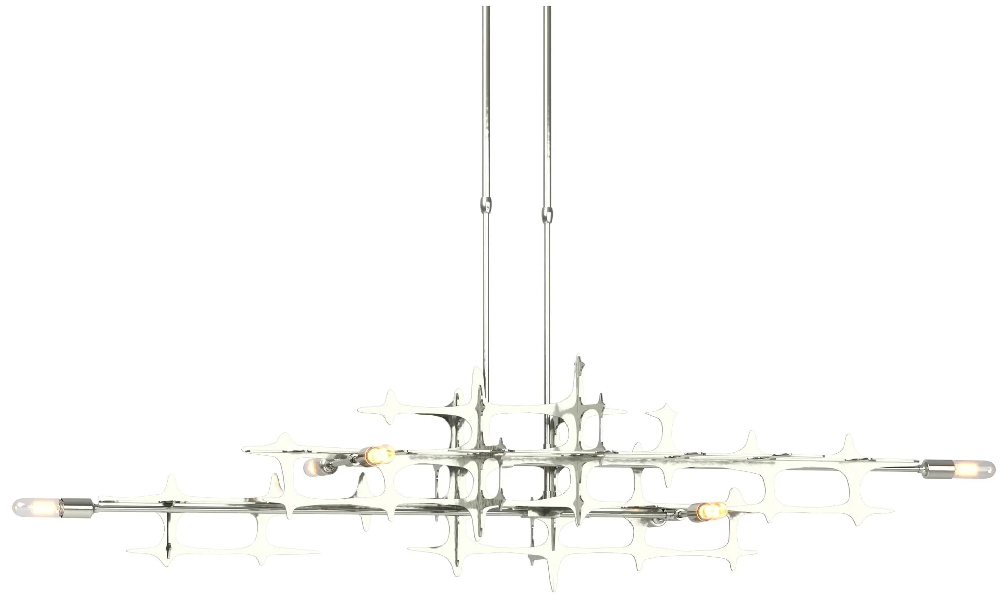 Grid 53.6" Wide Sterling Short Height Pendant - Image 1