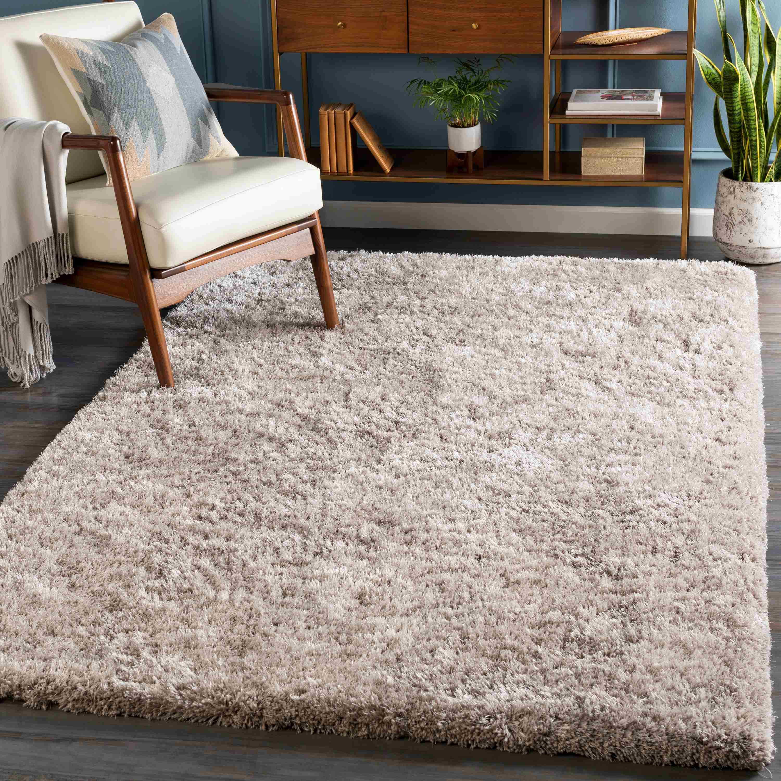 Surya Rugs Grizzly Collection Plush Pile Light Gray Area Rug GRIZZLY-10 - Image 1