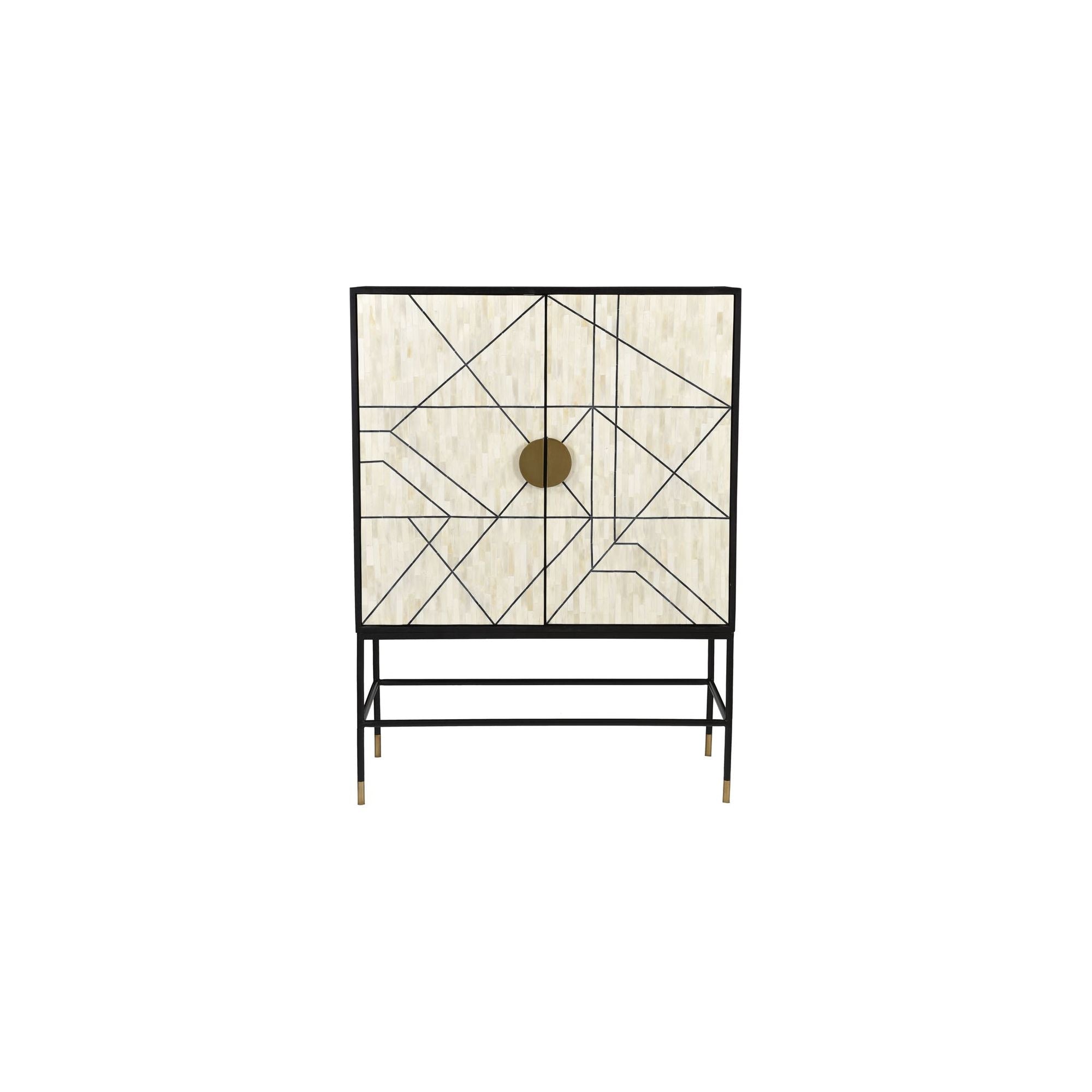 Moe’s Home Collection Shaws Cream and Black Cabinet