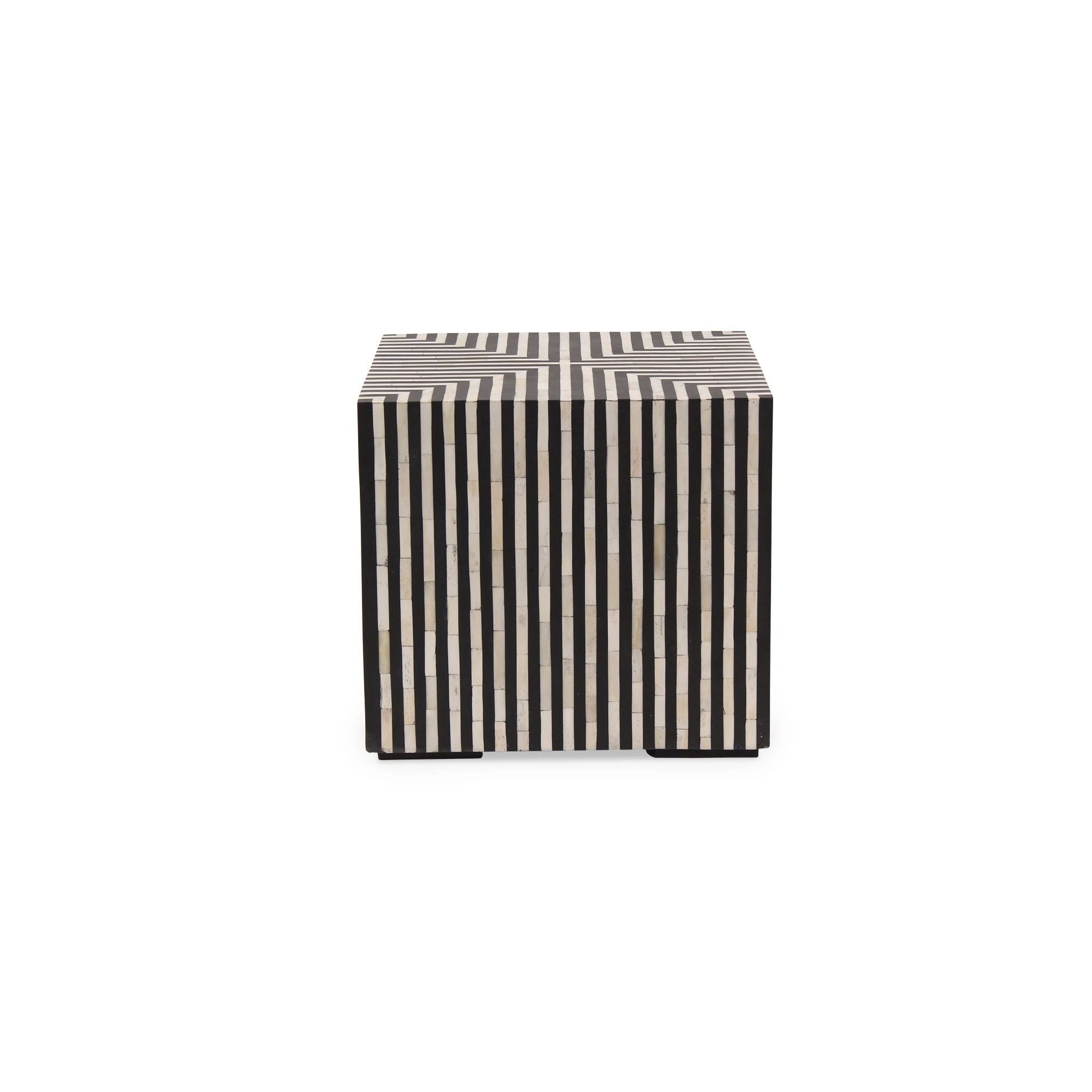 Moe's Home Collection Terning Black And White Side Table - Image 1