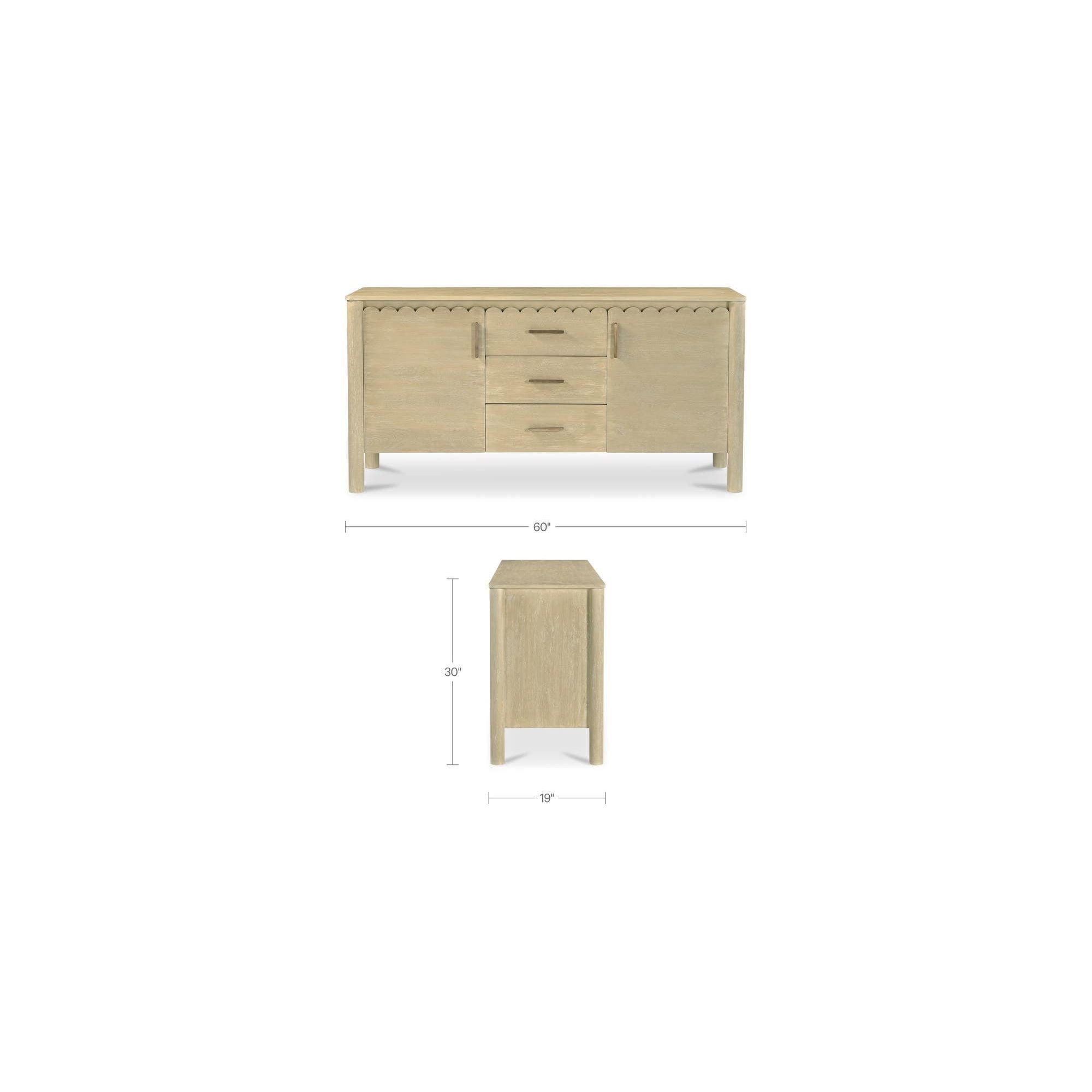 Moe's Home Wiley 3 Drawer Sideboard Natural - Image 3