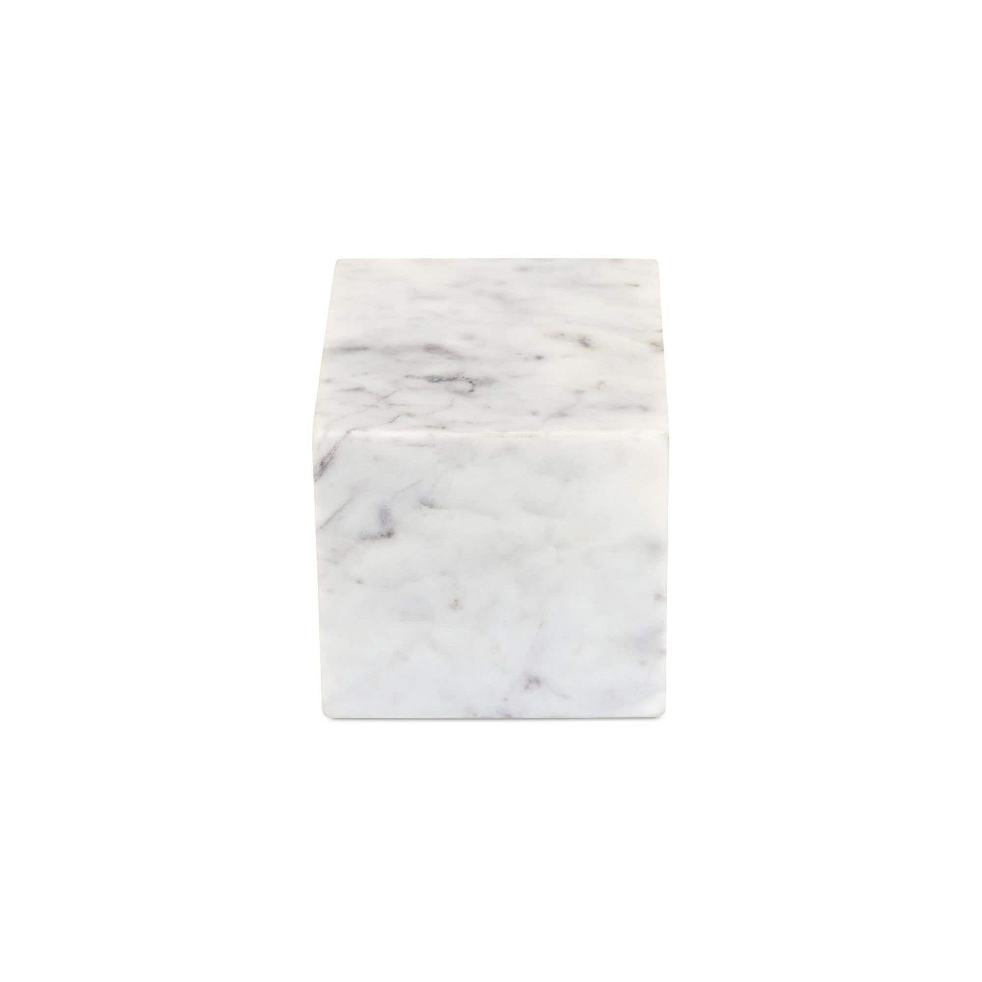 Moe’s Home Cora Cube Tabletop Accent Banswara Purple White Marble