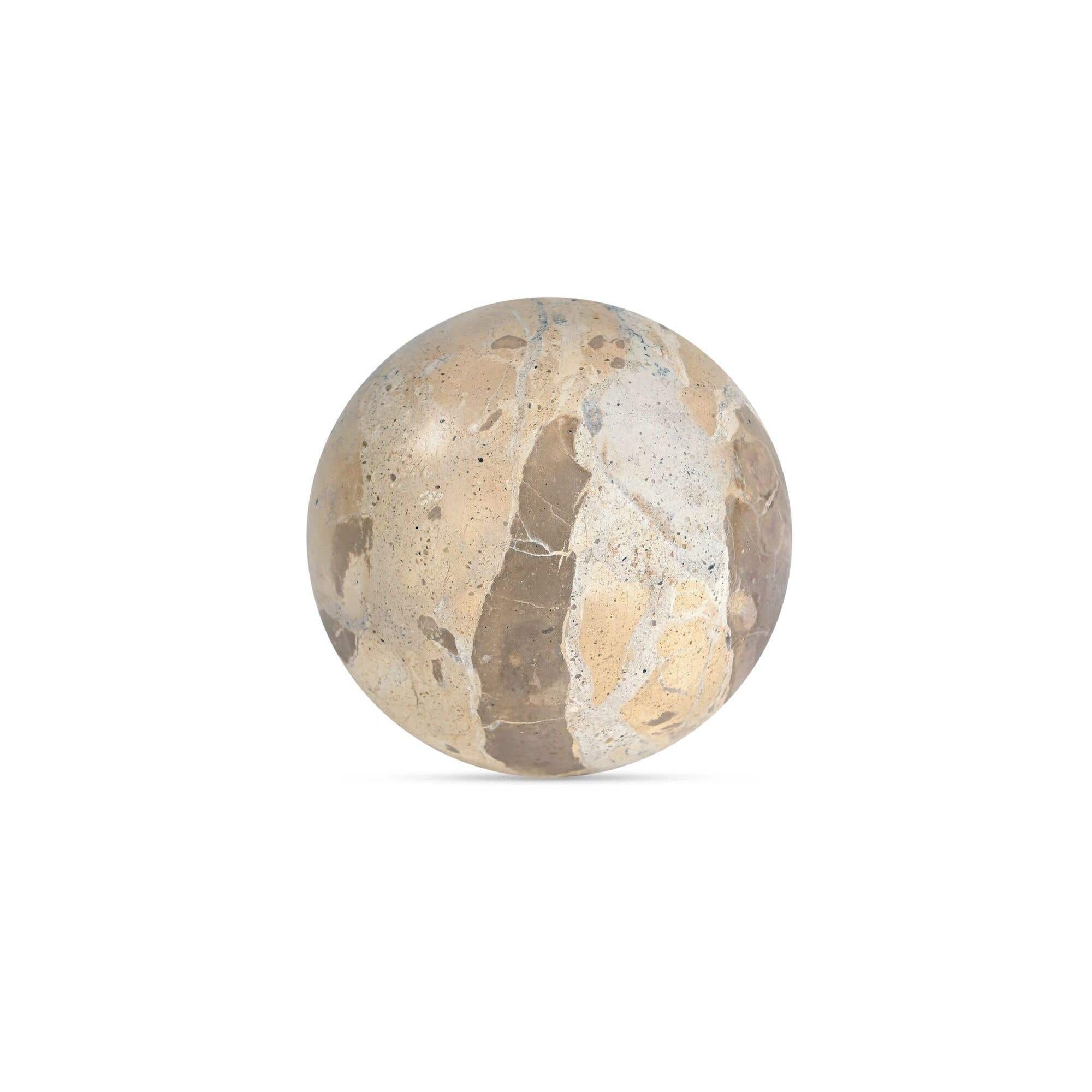 Moe's Home Odessa Sphere Tabletop Accent Tendu Beige Marble - Image 3