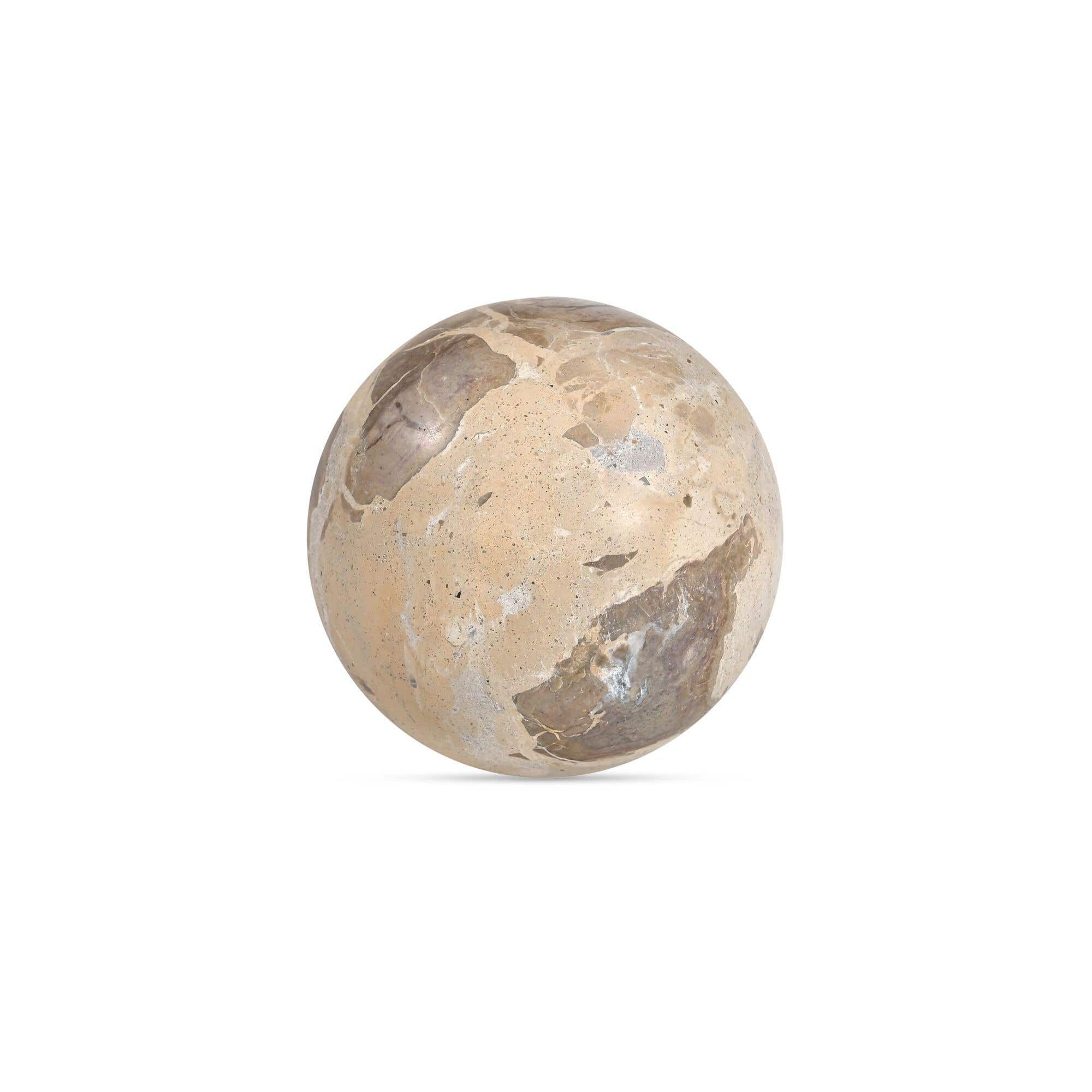 Moe's Home Odessa Sphere Tabletop Accent Tendu Beige Marble - Image 1